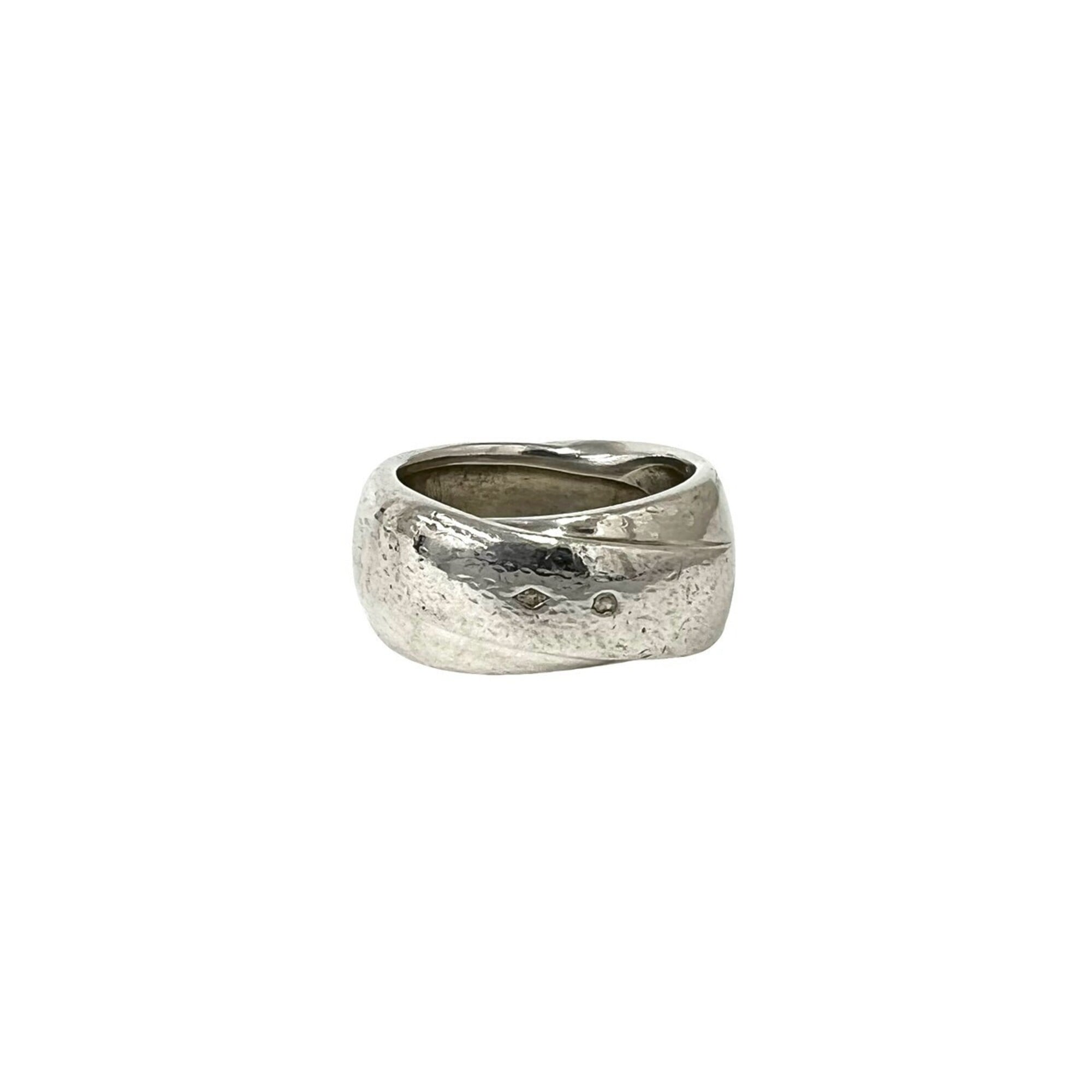 Hermes Silver Silver 925 Band Ring (Pre-Owned)