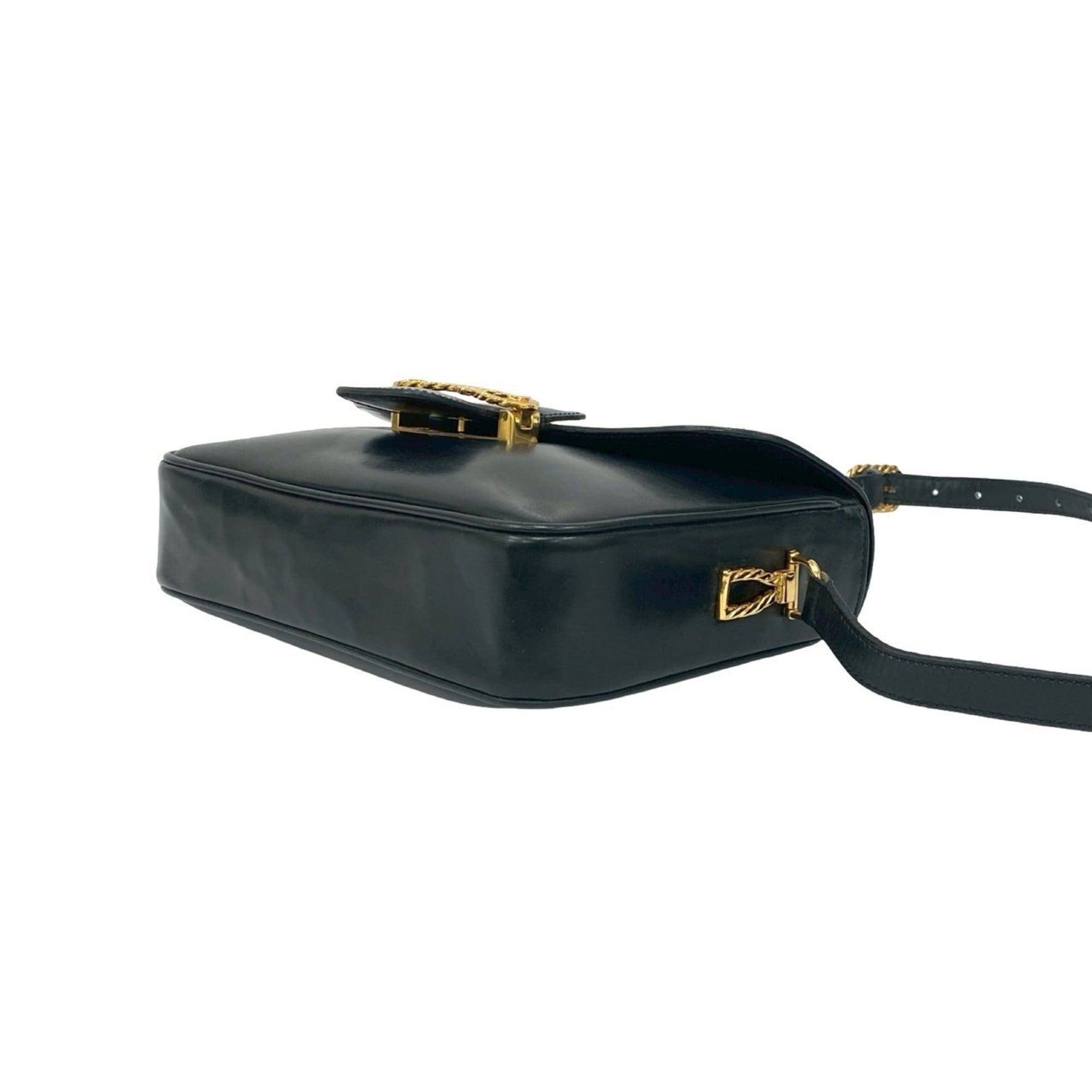 Celine Black Leather Pochette Shoulder Bag (Pre-Owned)