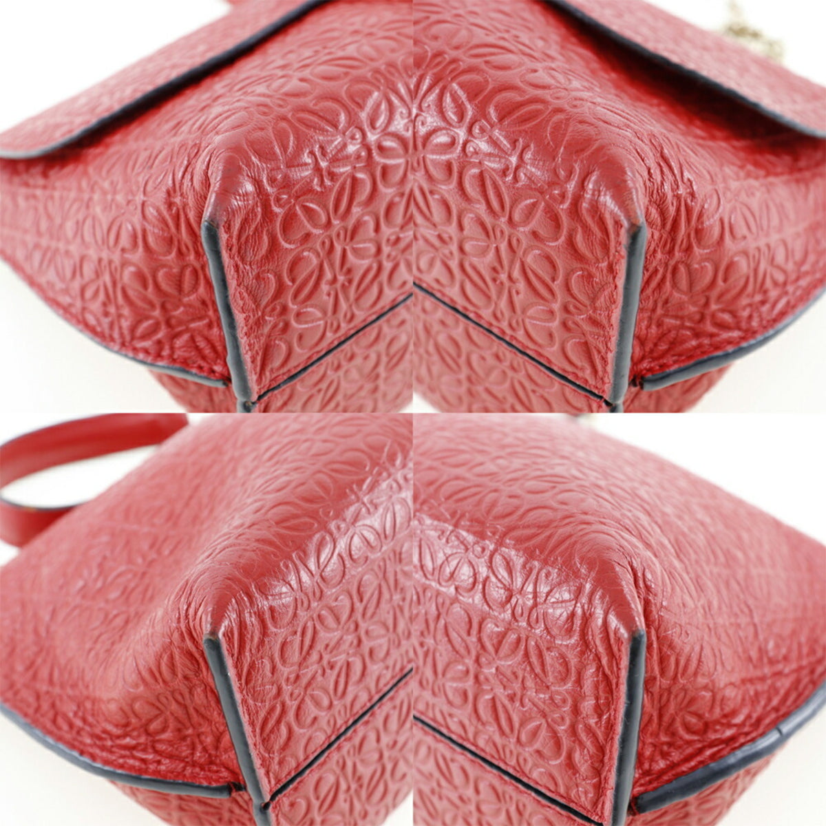Loewe Avenue Red Color Leather Shoulder Bag (Pre-Owned)