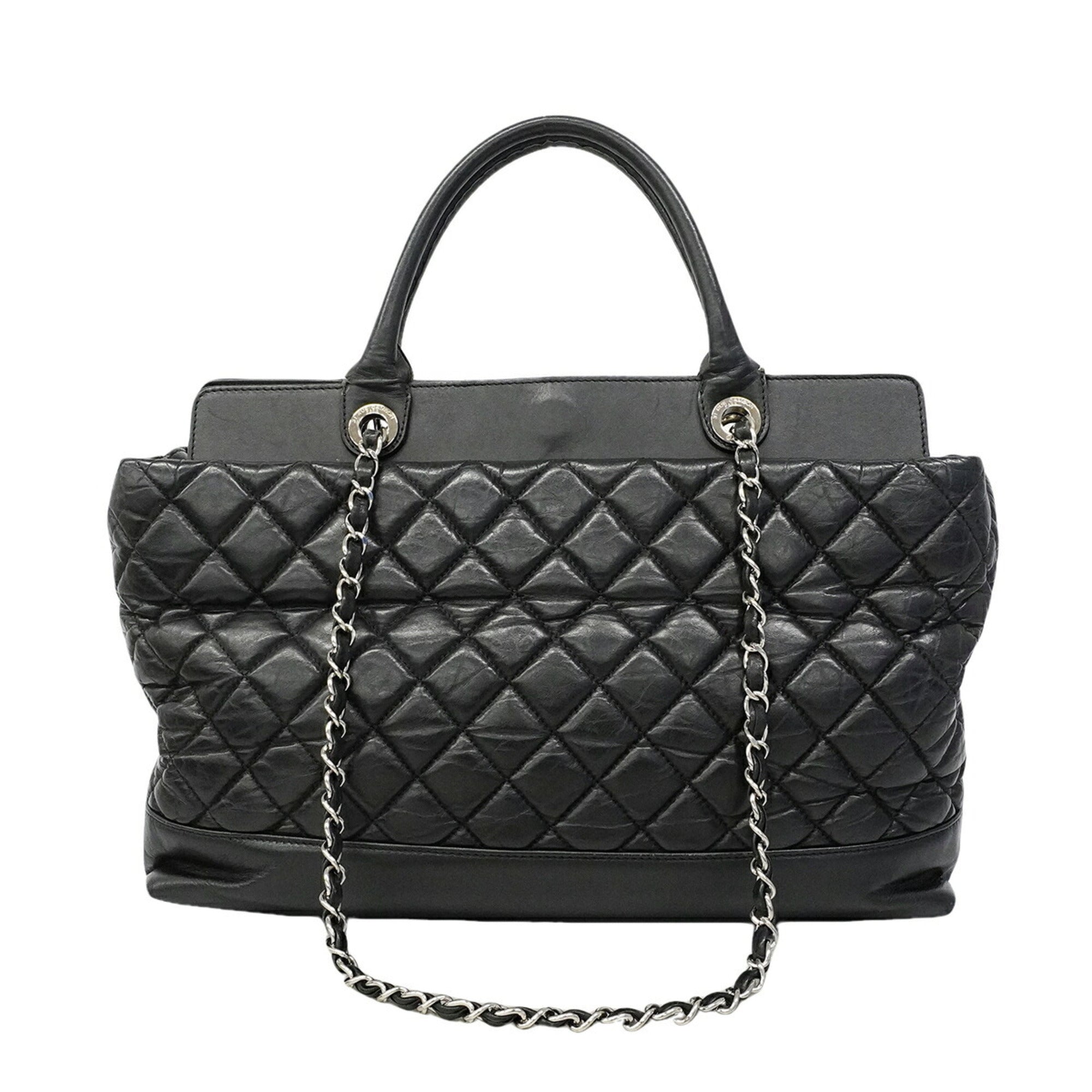 Chanel Black Leather Handbag (Pre-Owned)