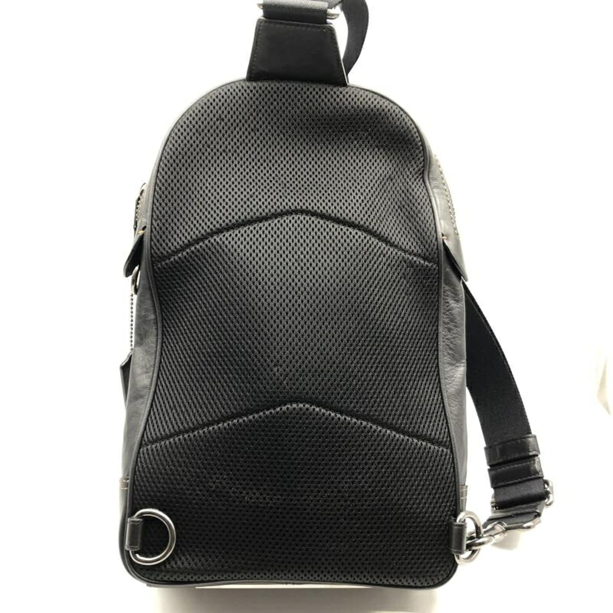 Coach Black Leather Fanny Pack Sling Bag (Pre-Owned)