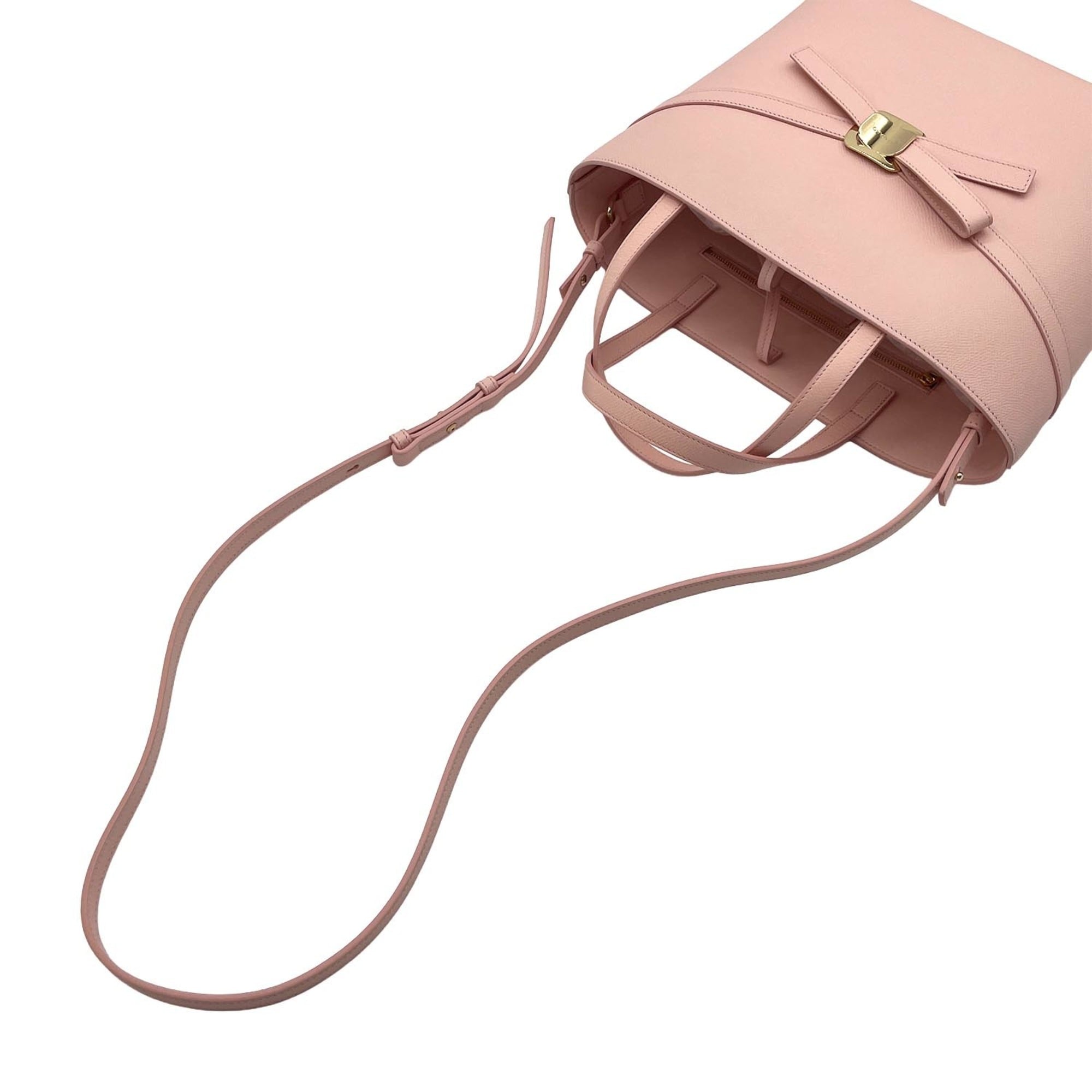 Salvatore Ferragamo Pink Leather Shoulder Bag Tote Bag (Pre-Owned)