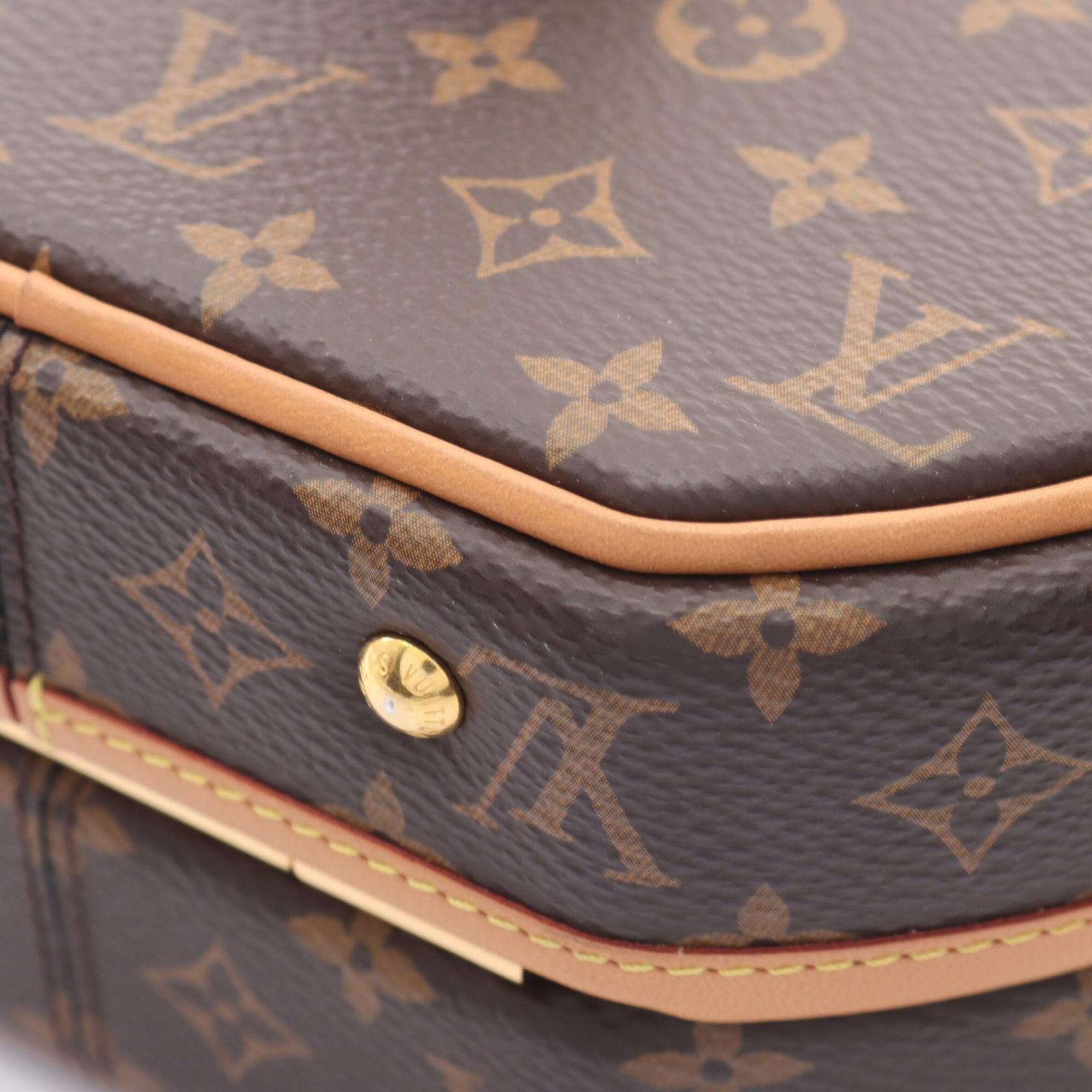 Louis Vuitton Brown Coated Canvas Leather Handbag Pouch (Pre-Owned)
