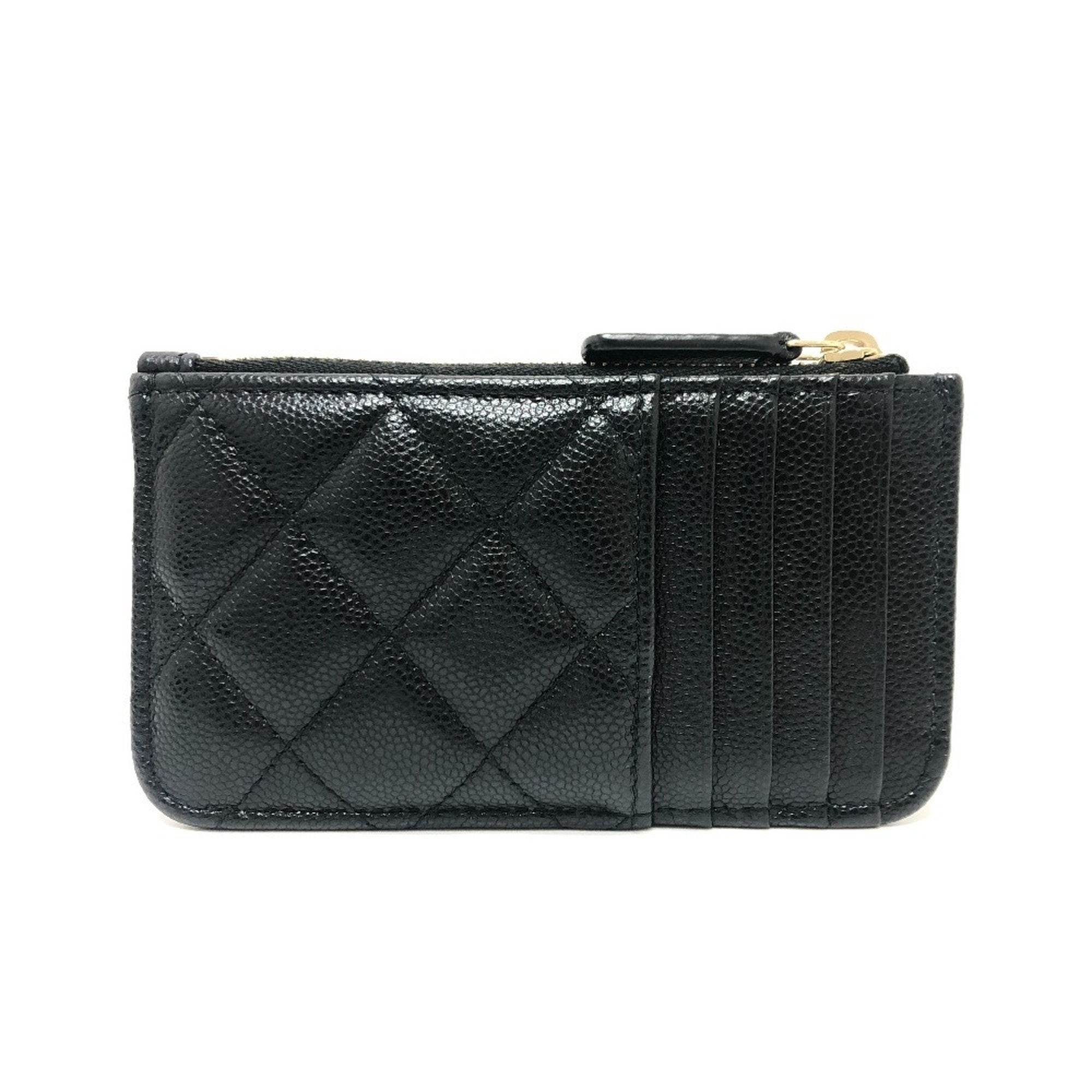 Chanel Black Grained Calfskin Coin Purse/Coin Case (Pre-Owned)