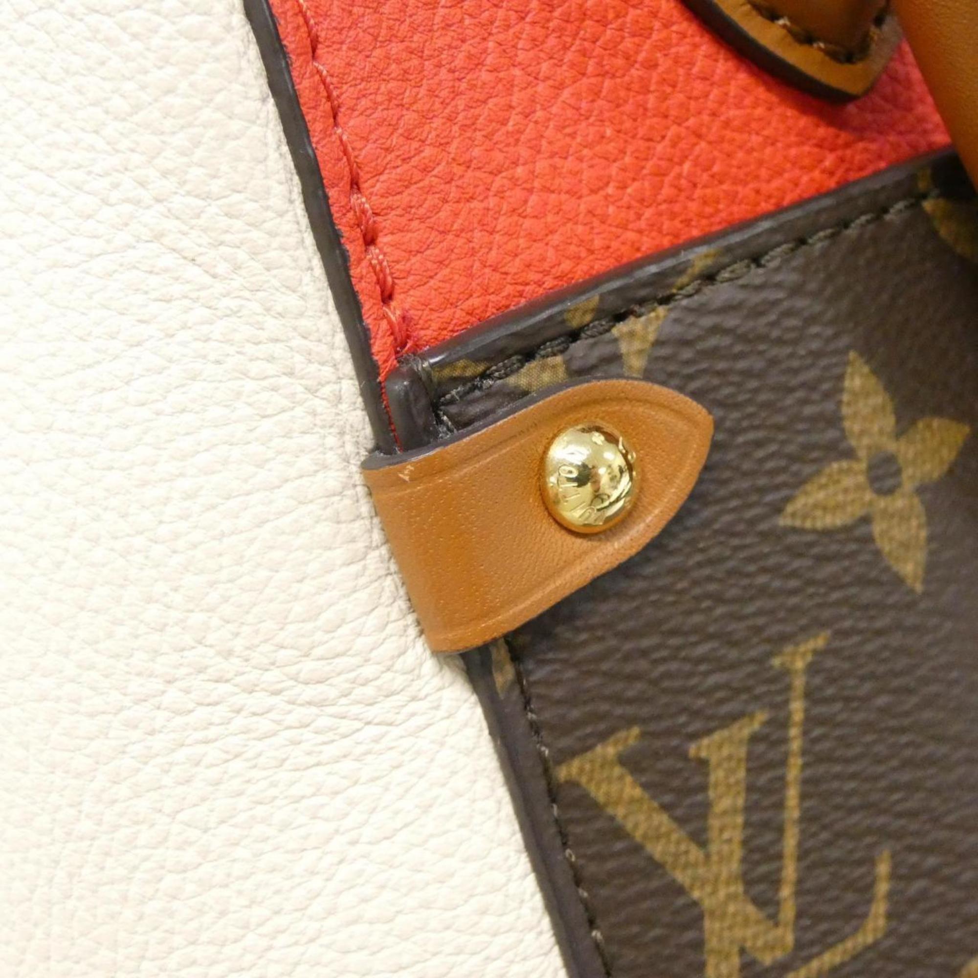 Louis Vuitton Monogram Black Cerise Cream Coated Canvas Leather Handbag (Pre-Owned)