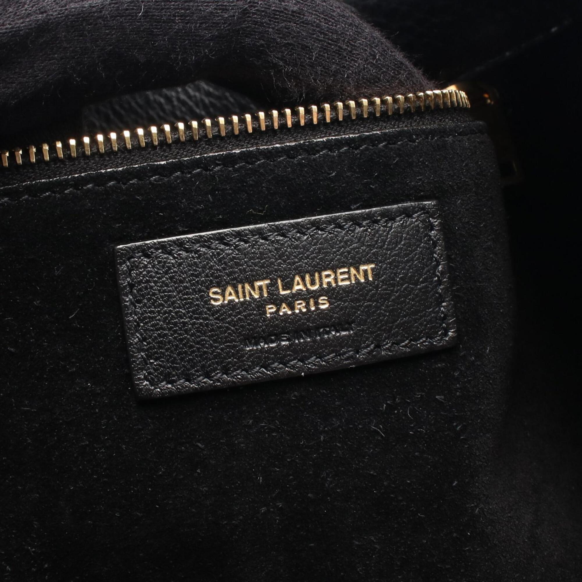 Saint Laurent Black Leather Handbag Tote Bag (Pre-Owned)