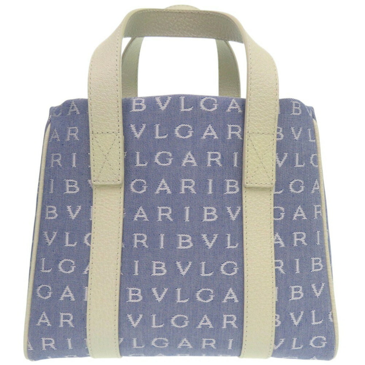 Bvlgari Blue Ivory Canvas Tote Bag (Pre-Owned)