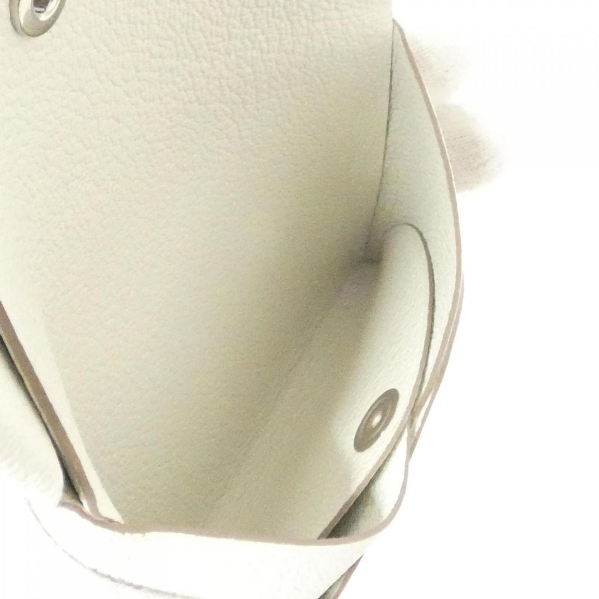 Hermes White Chevre Leather Coin Purse/Coin Case (Pre-Owned)