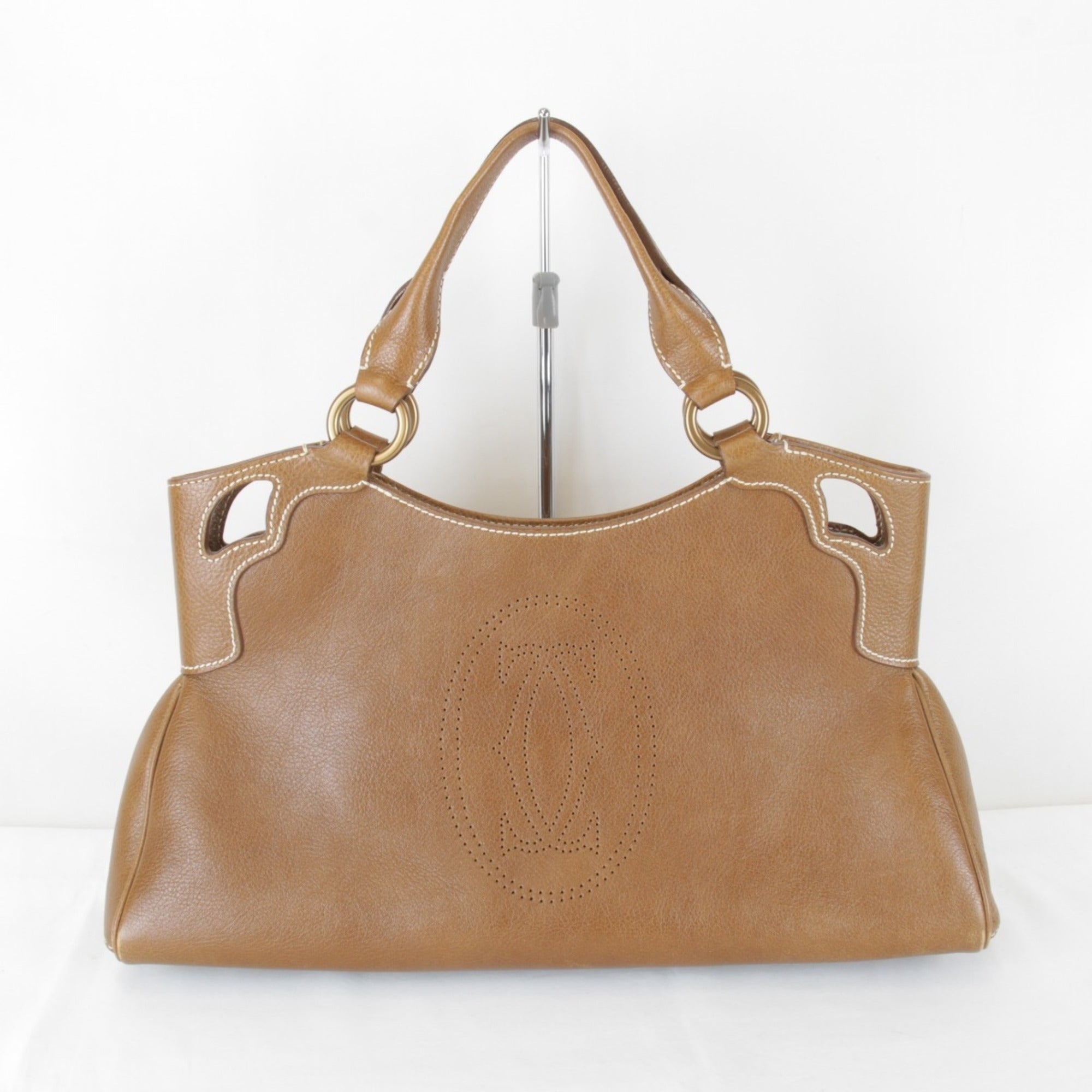 Cartier Marcello Camel Leather Handbag (Pre-Owned)