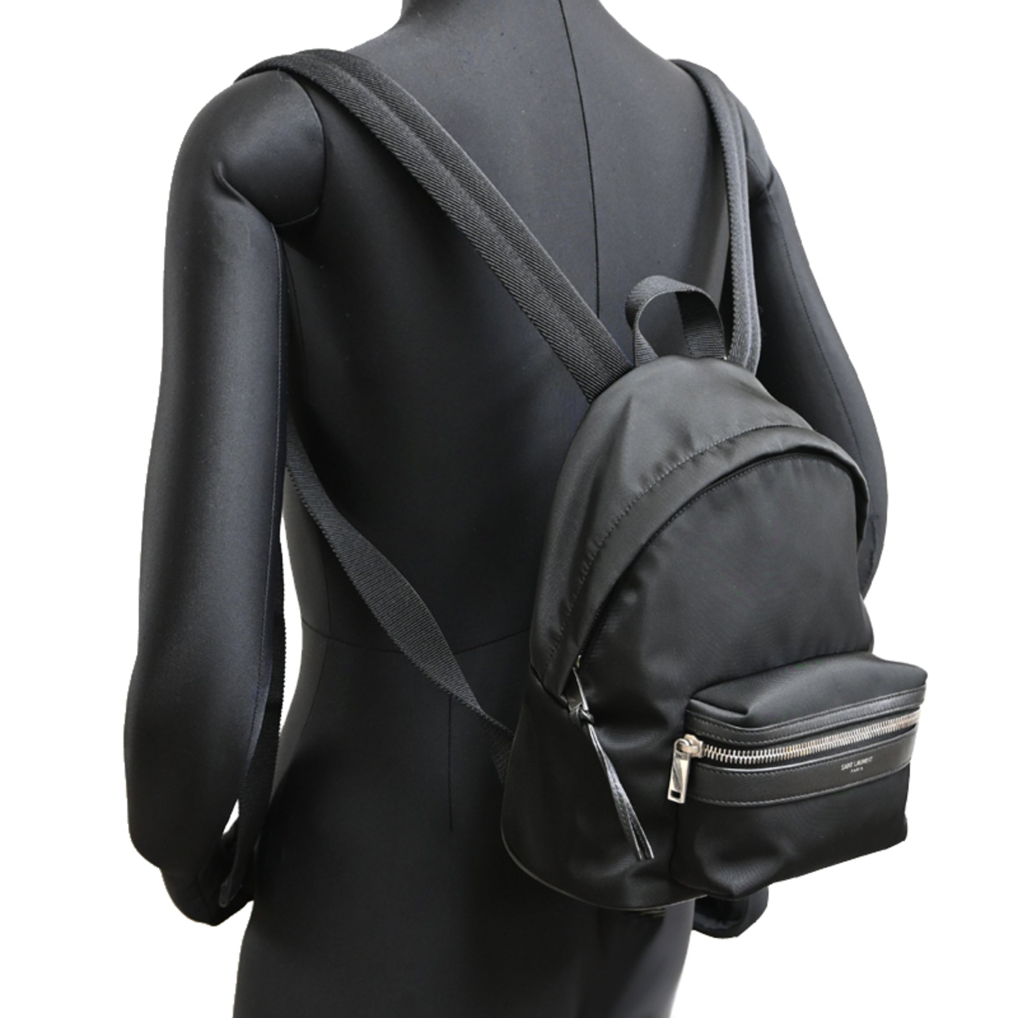 Saint Laurent Black Nylon Leather Backpack (Pre-Owned)