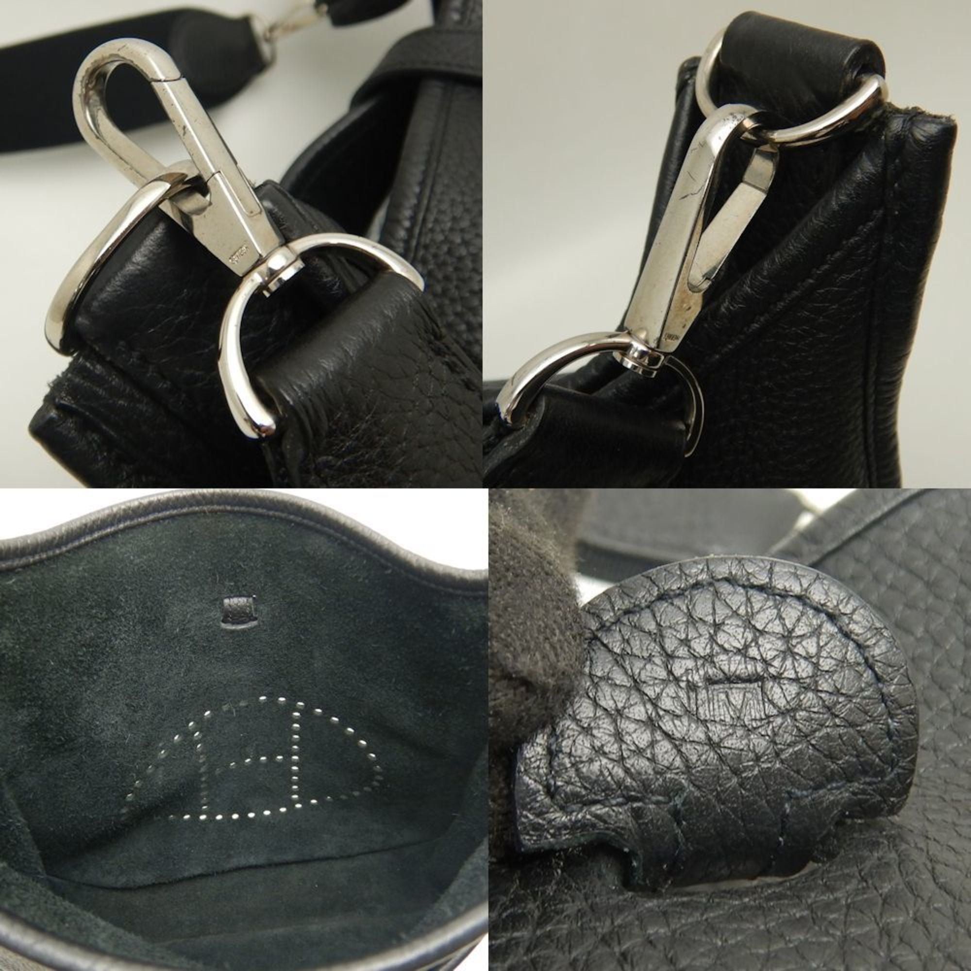 Hermes Black Taurillon Clemence Leather Shoulder Bag (Pre-Owned)