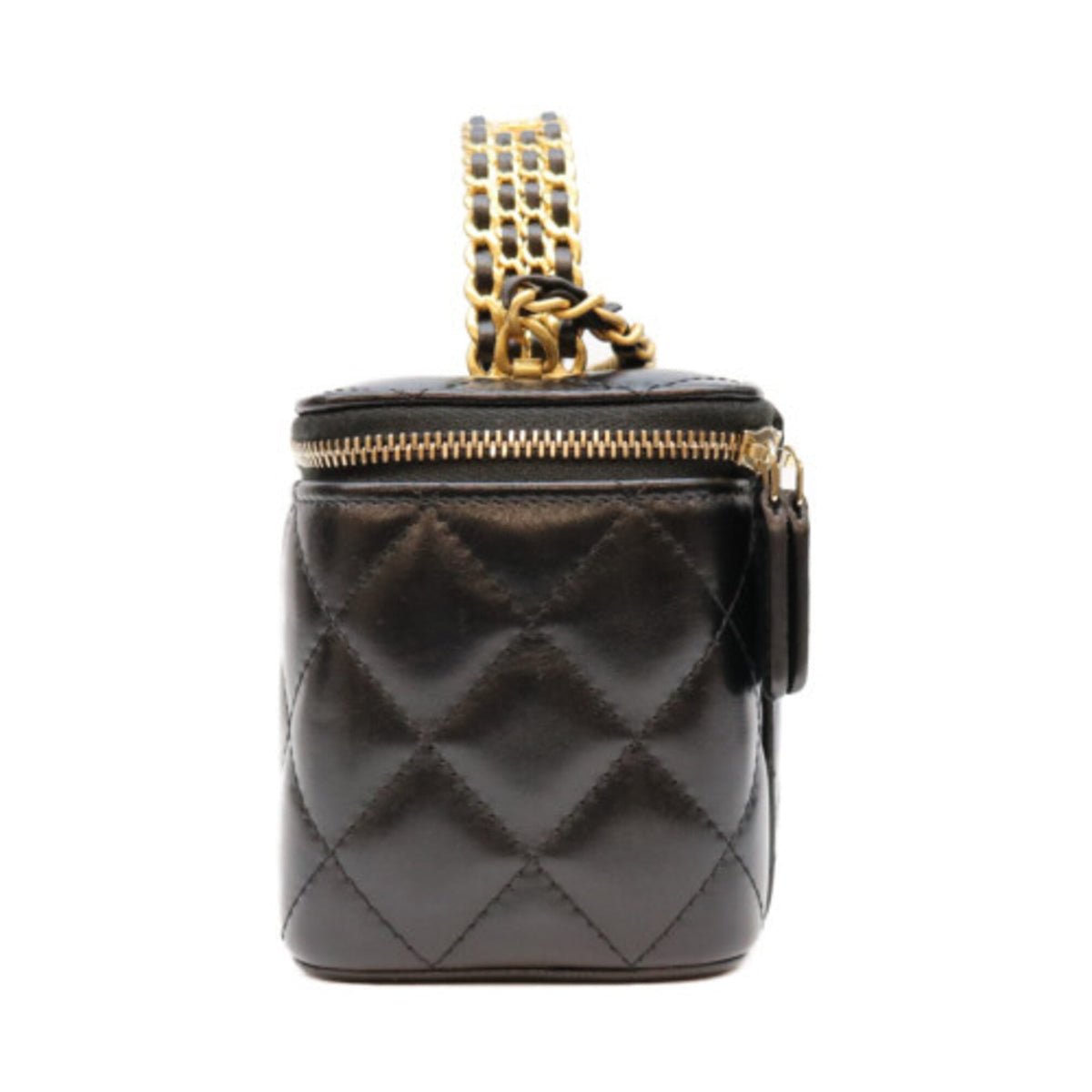 Chanel Black Leather Shoulder Bag Vanity Bag (Pre-Owned)