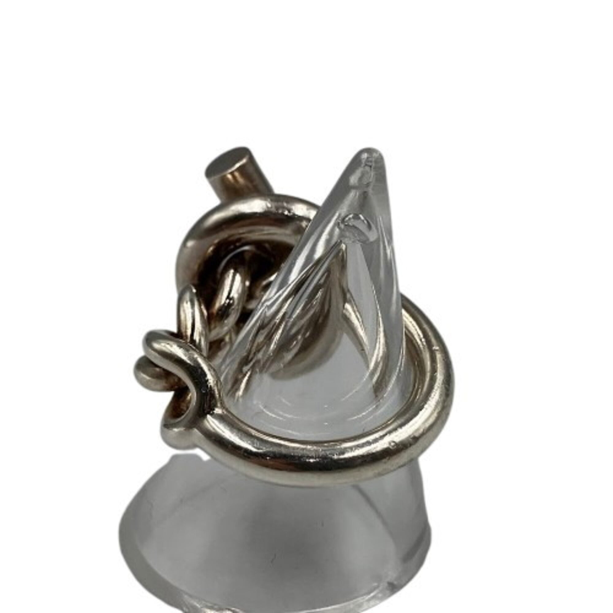 Hermes Silver Silver 925 Band Ring (Pre-Owned)