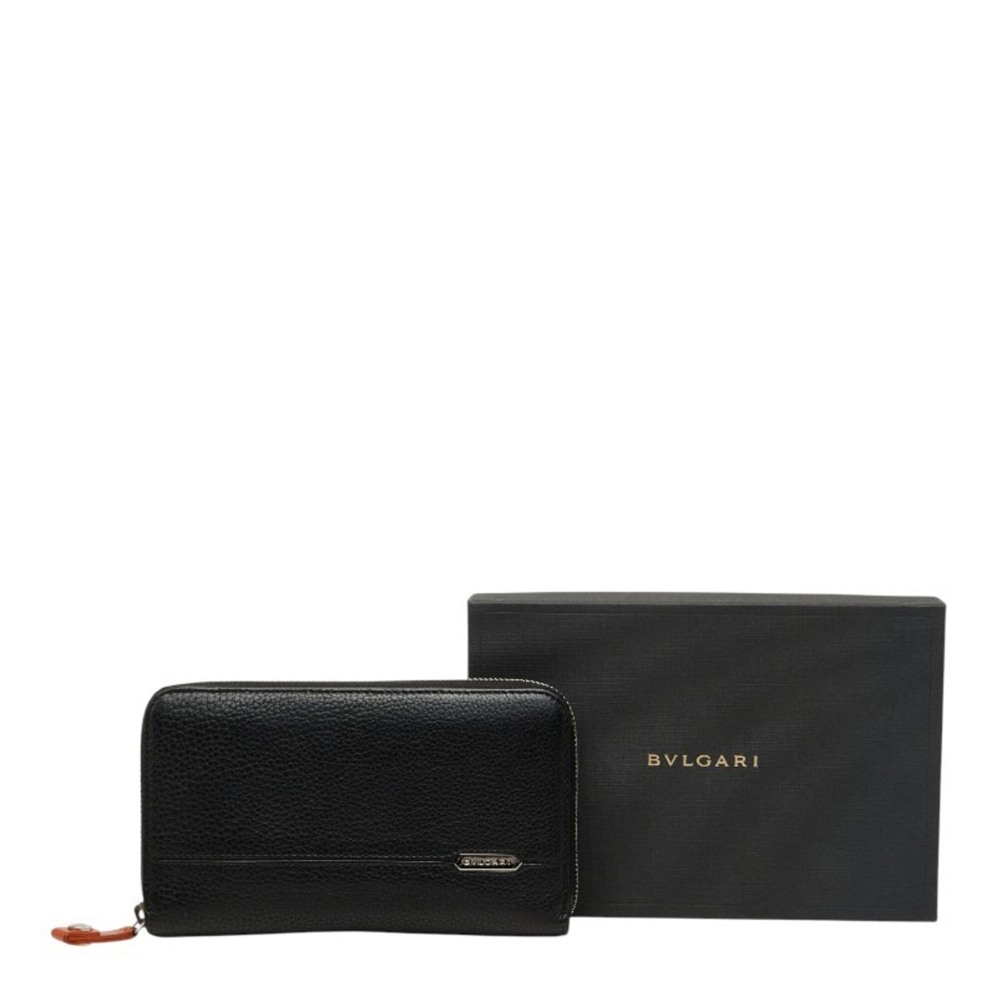 Bvlgari Black Leather Coin Purse/Coin Case (Pre-Owned)