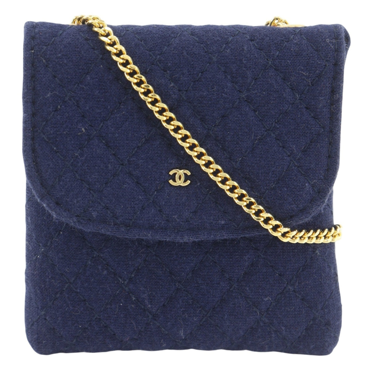 Chanel Navy Cotton Pouch (Pre-Owned)