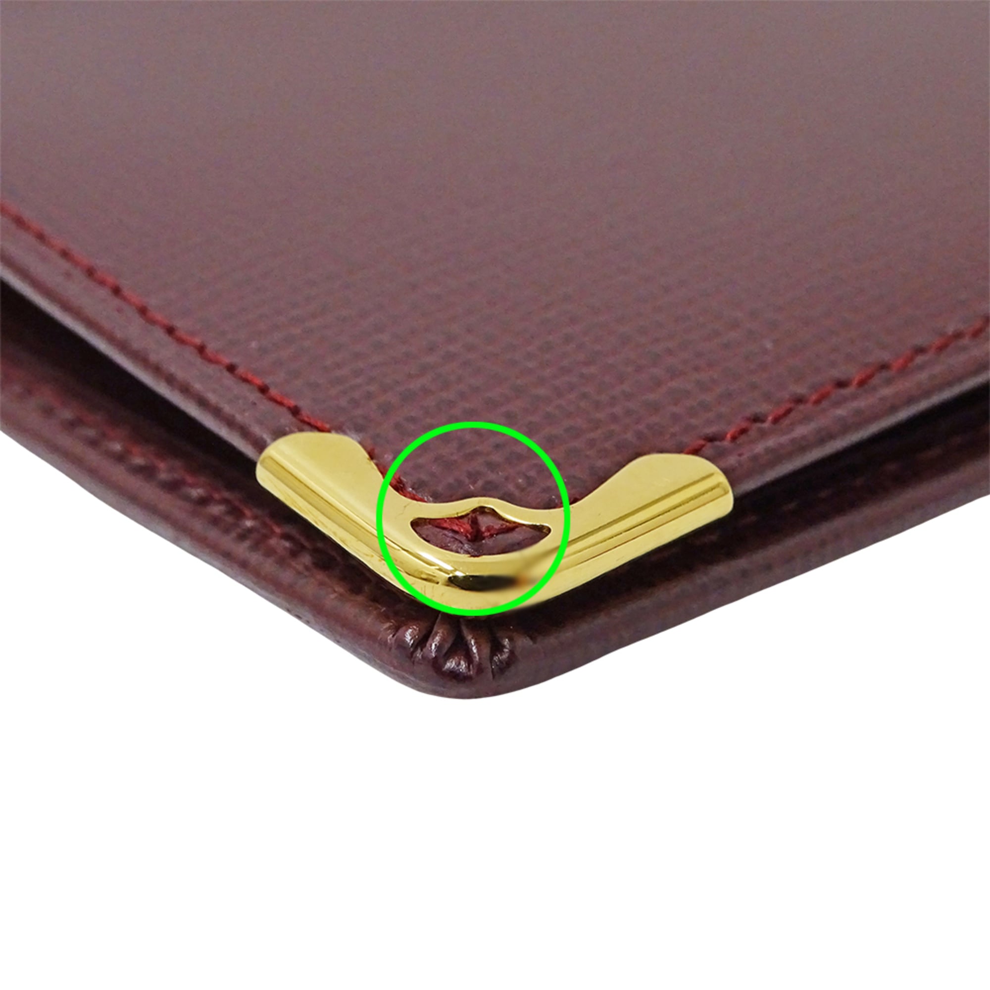 Cartier Bordeaux Red Color Wine Red Leather (Pre-Owned)