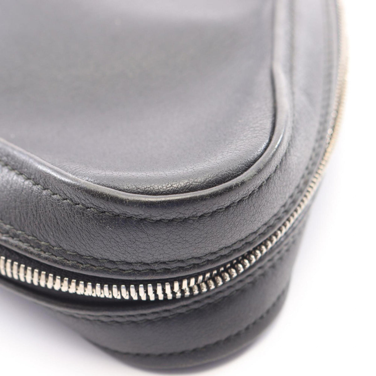 Balenciaga Black Leather Clutch Bag Handbag (Pre-Owned)