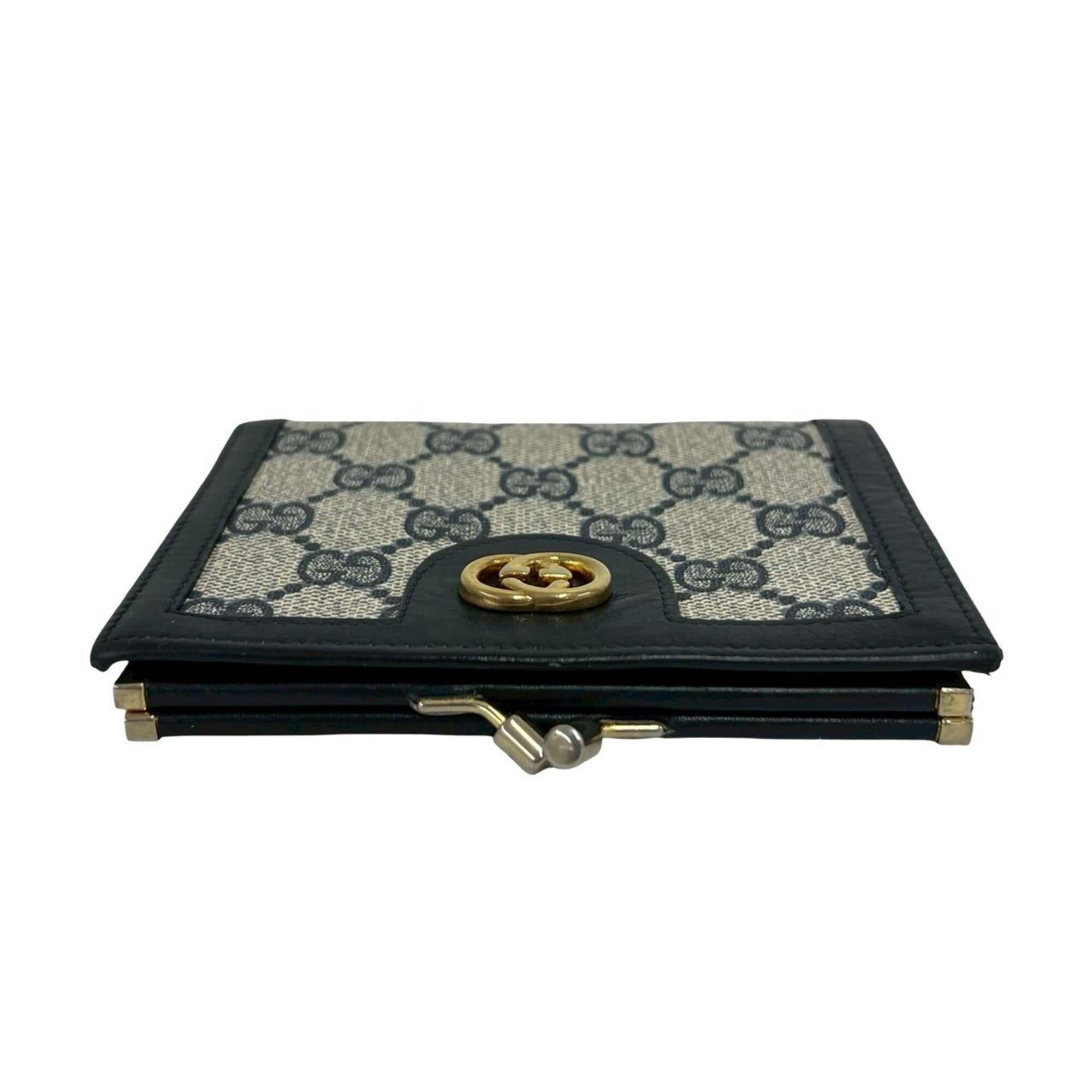 Gucci Navy Leather Pvc Wallet (Bi-Fold) (Pre-Owned)
