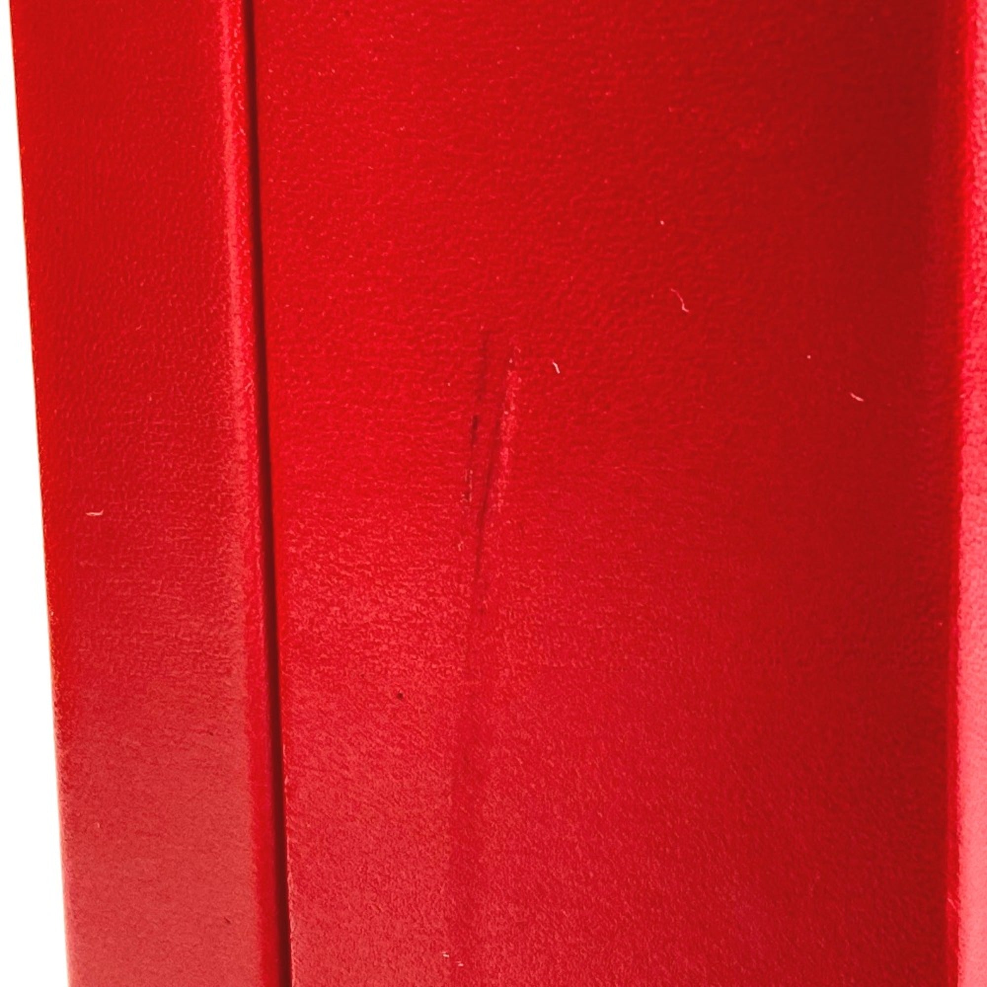 Hermes Red Leather Handbag (Pre-Owned)