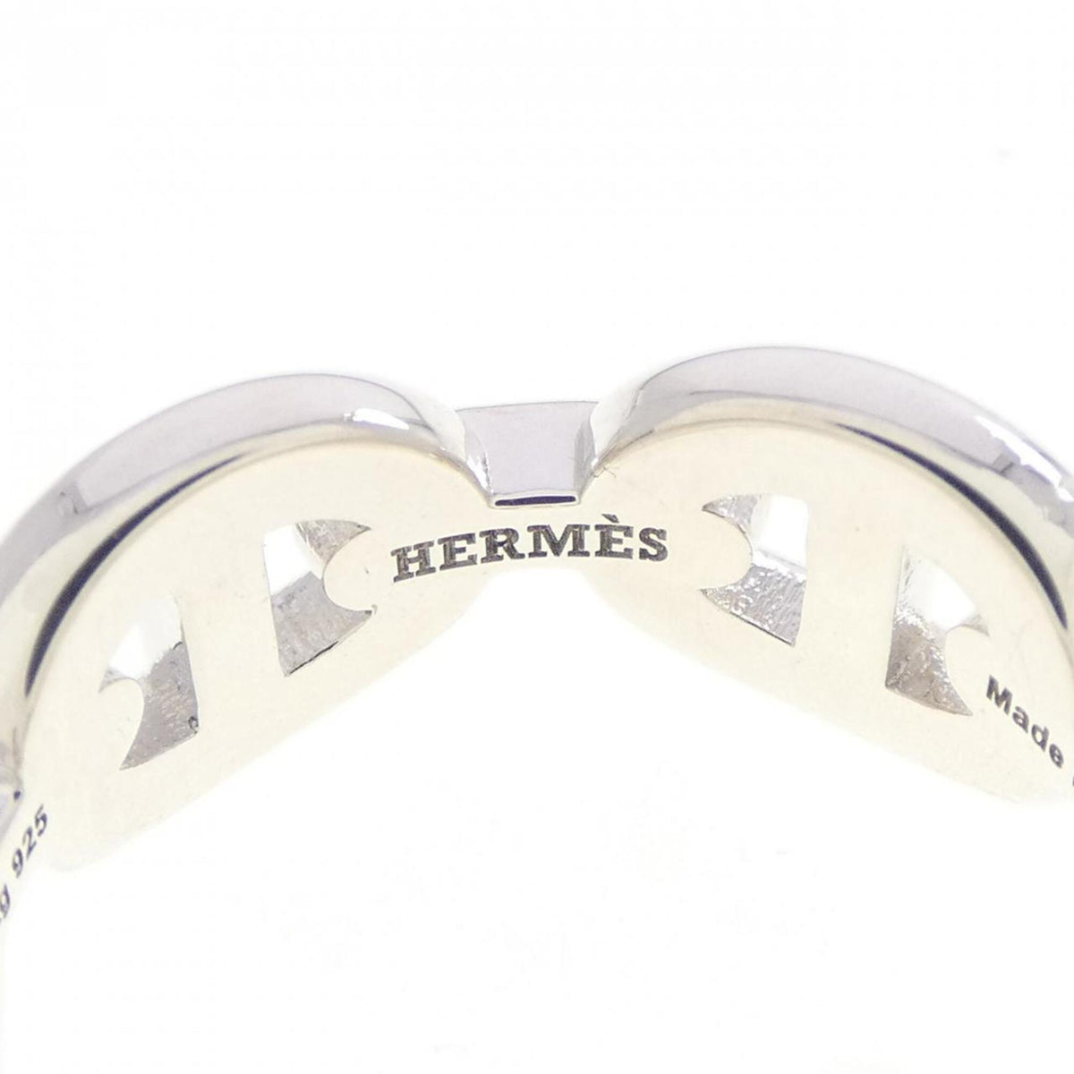 Hermes Silver 925 Band Ring (Pre-Owned)