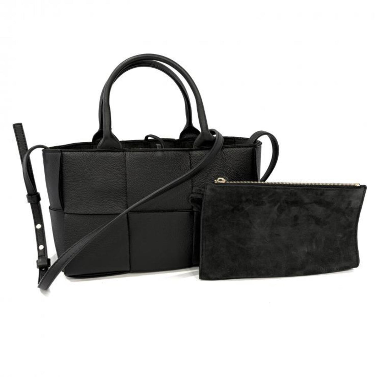 Bottega Veneta Black Leather Pouch Tote Bag (Pre-Owned)