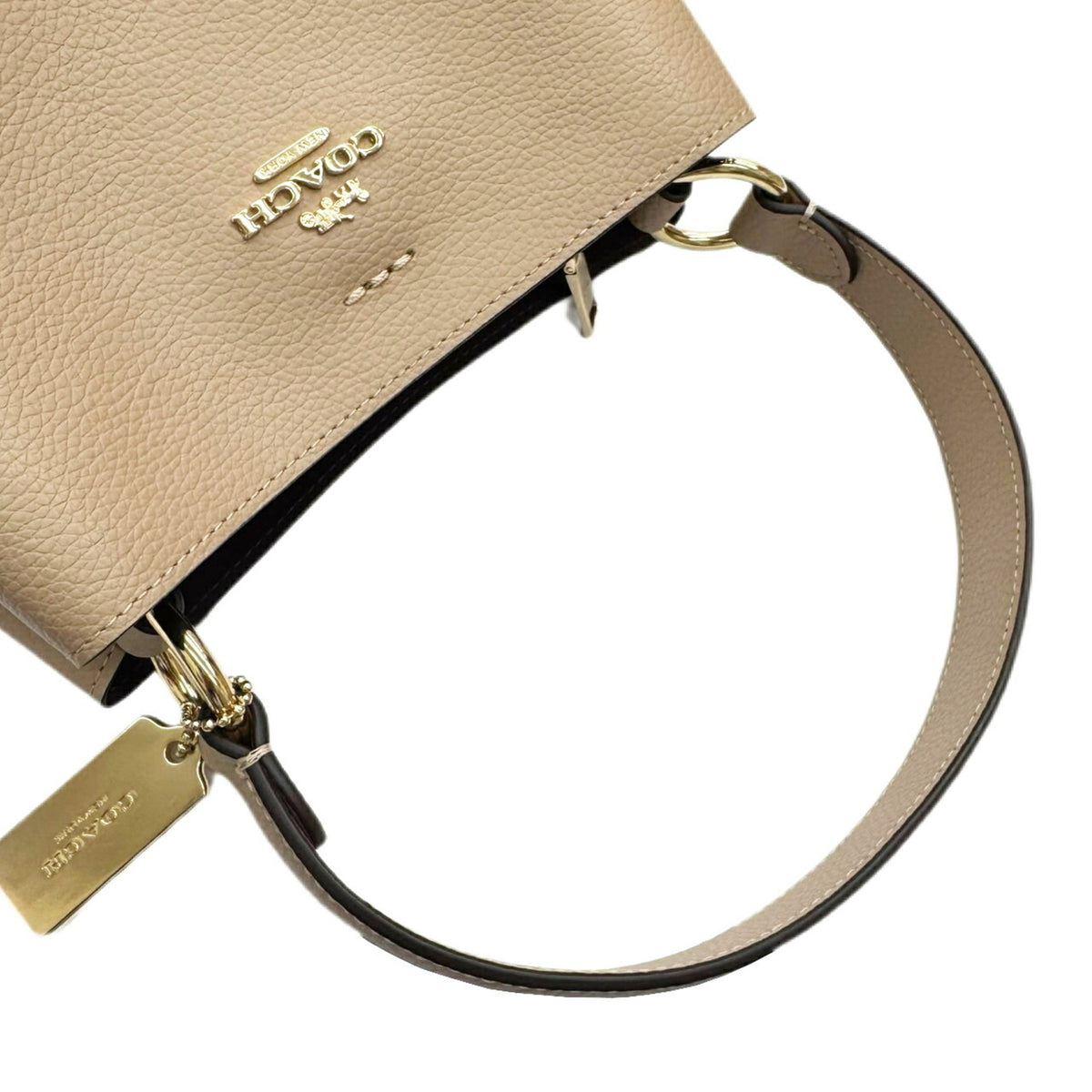 Coach Beige Leather Handbag Shoulder Bag (Pre-Owned)