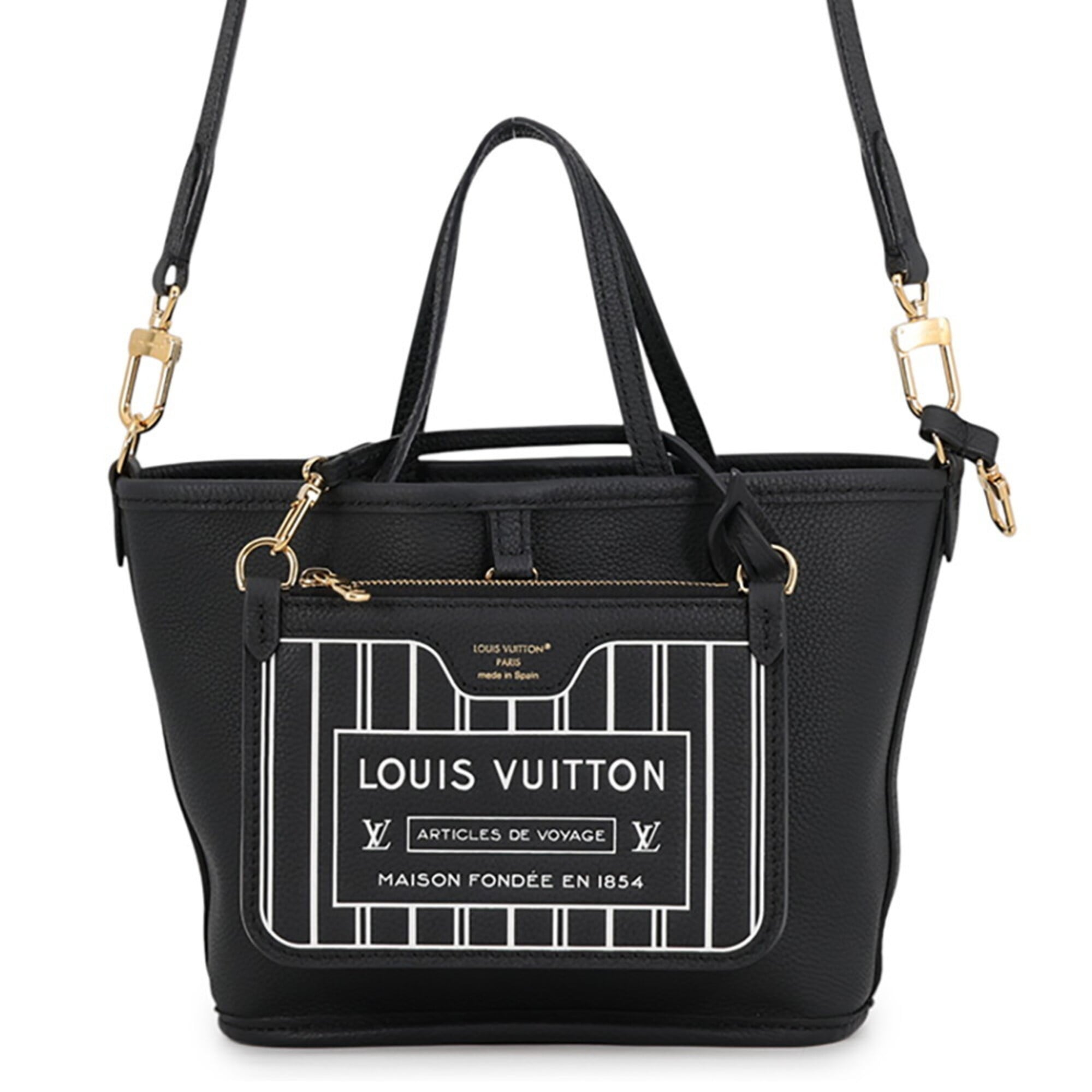Louis Vuitton Monogram Black Noir Monogram Leather Handbag Tote Bag (Pre-Owned)