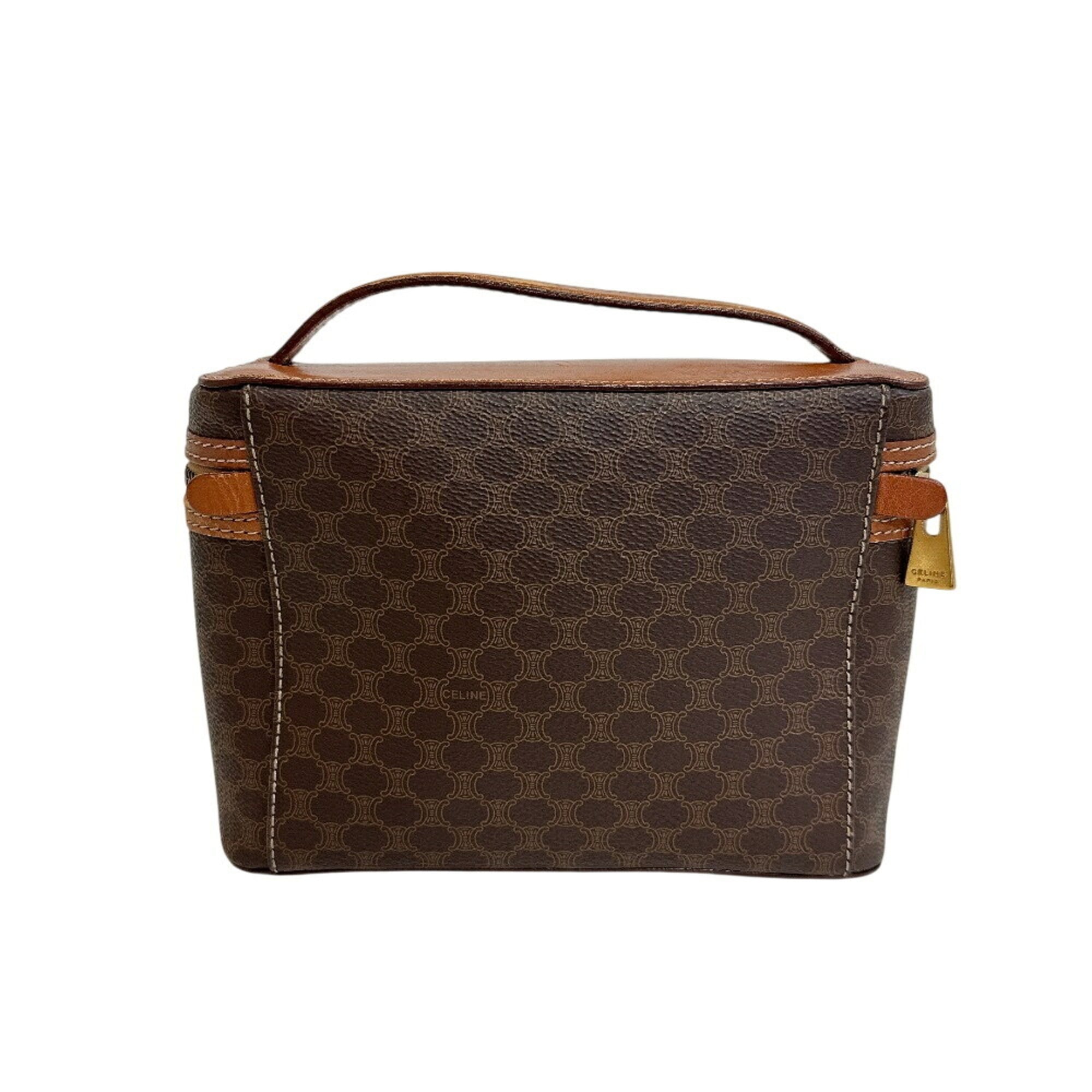 Celine Macadam Brown Pvc Leather Handbag (Pre-Owned)