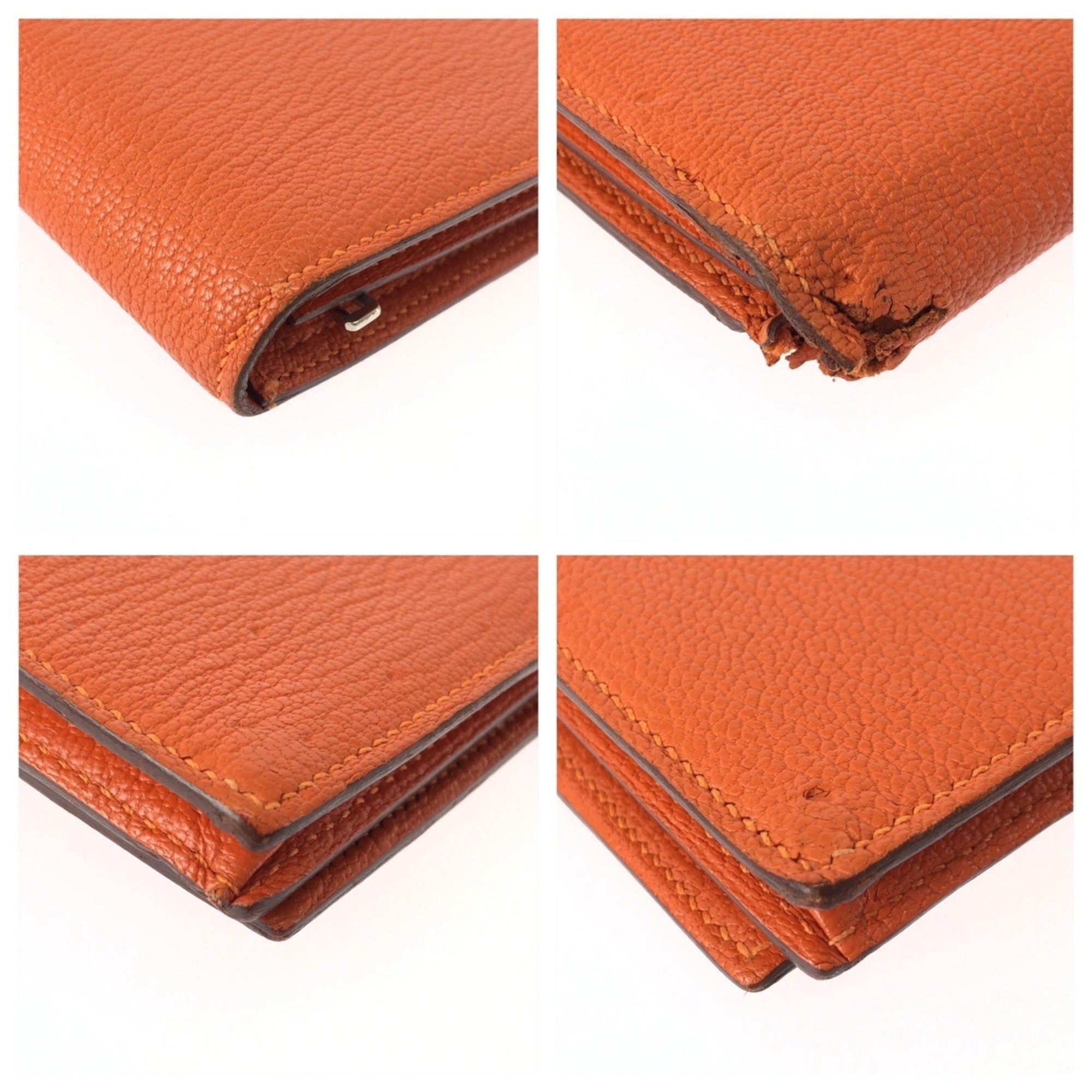 Hermes Orange Epsom Leather Wallet (Bi-Fold) (Pre-Owned)