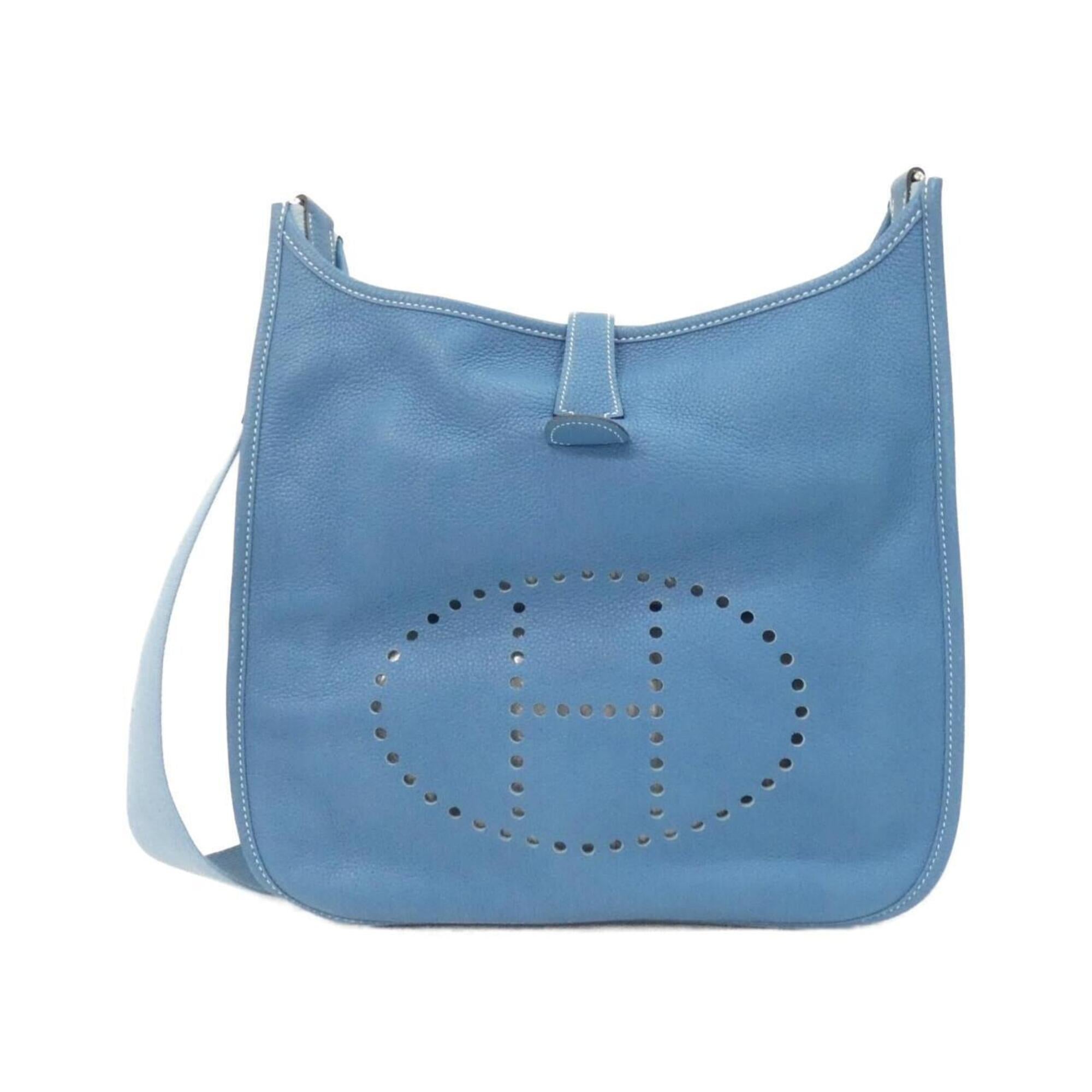 Hermes Blue Blue Jean Taurillon Clemence Leather Shoulder Bag (Pre-Owned)