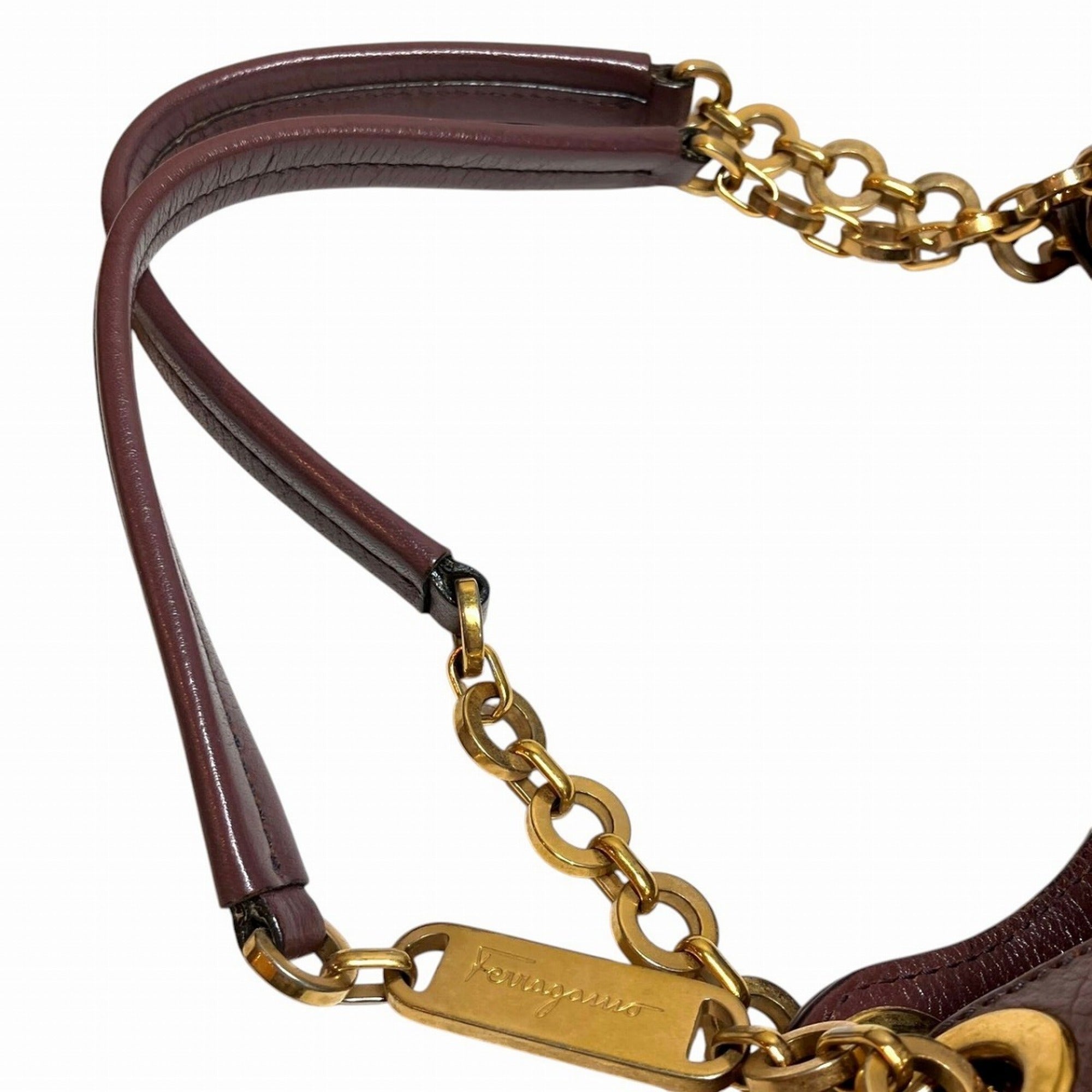 Salvatore Ferragamo Purple Leather Handbag (Pre-Owned)