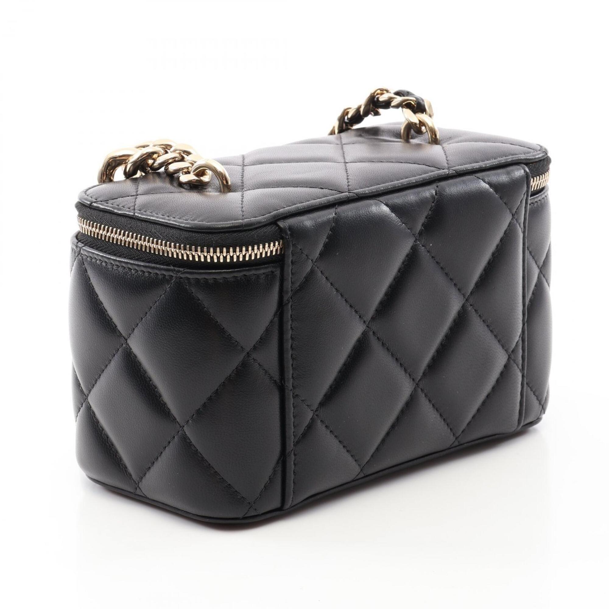 Chanel Black Leather Handbag Shoulder Bag (Pre-Owned)