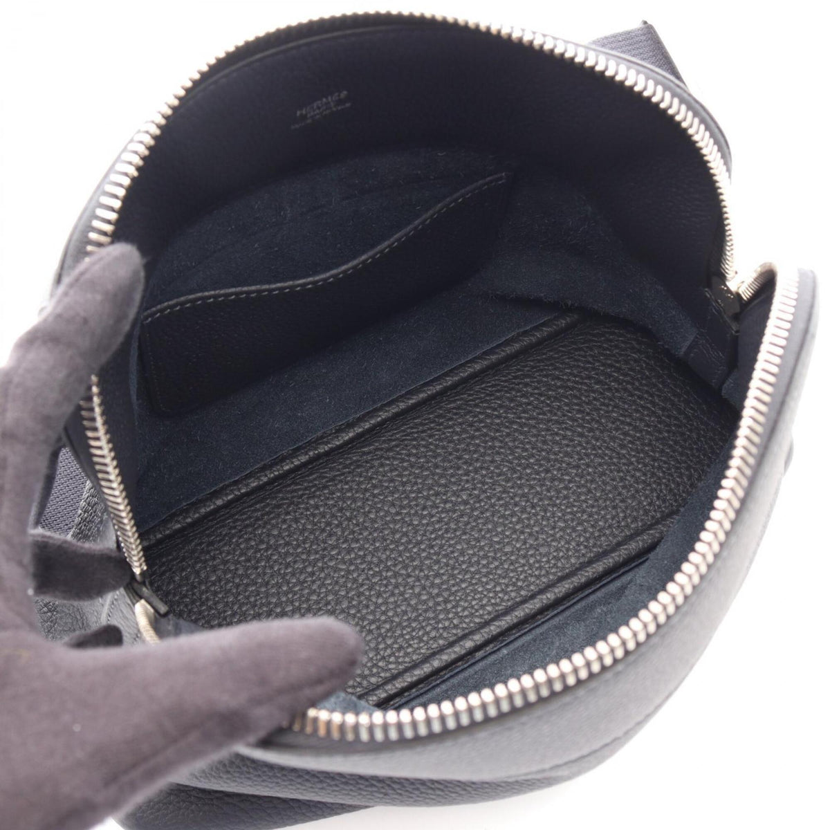 Hermes Blue Nuit Navy Togo Leather Messenger Bag Shoulder Bag (Pre-Owned)
