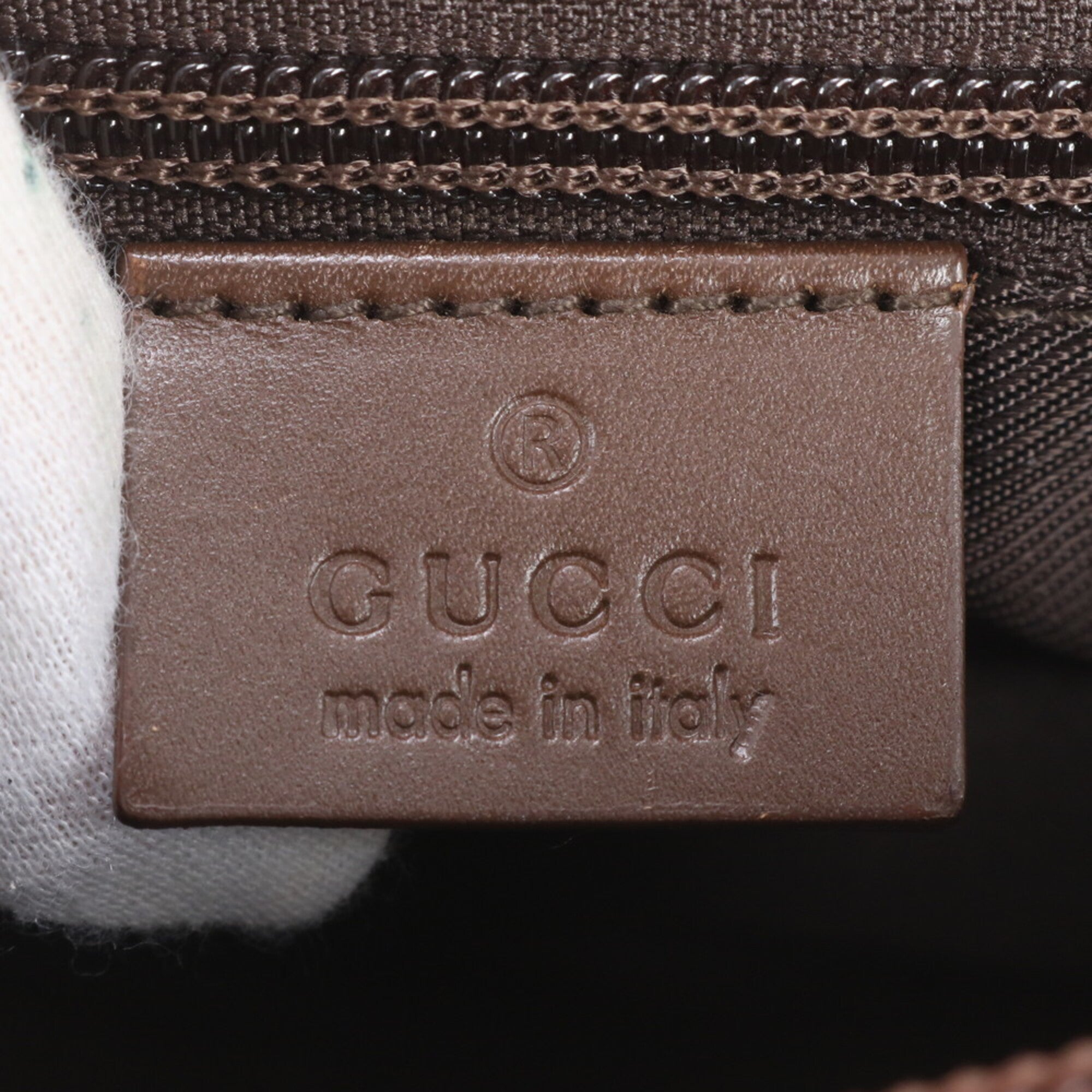 Gucci Brown Leather Canvas Messenger Bag Shoulder Bag (Pre-Owned)