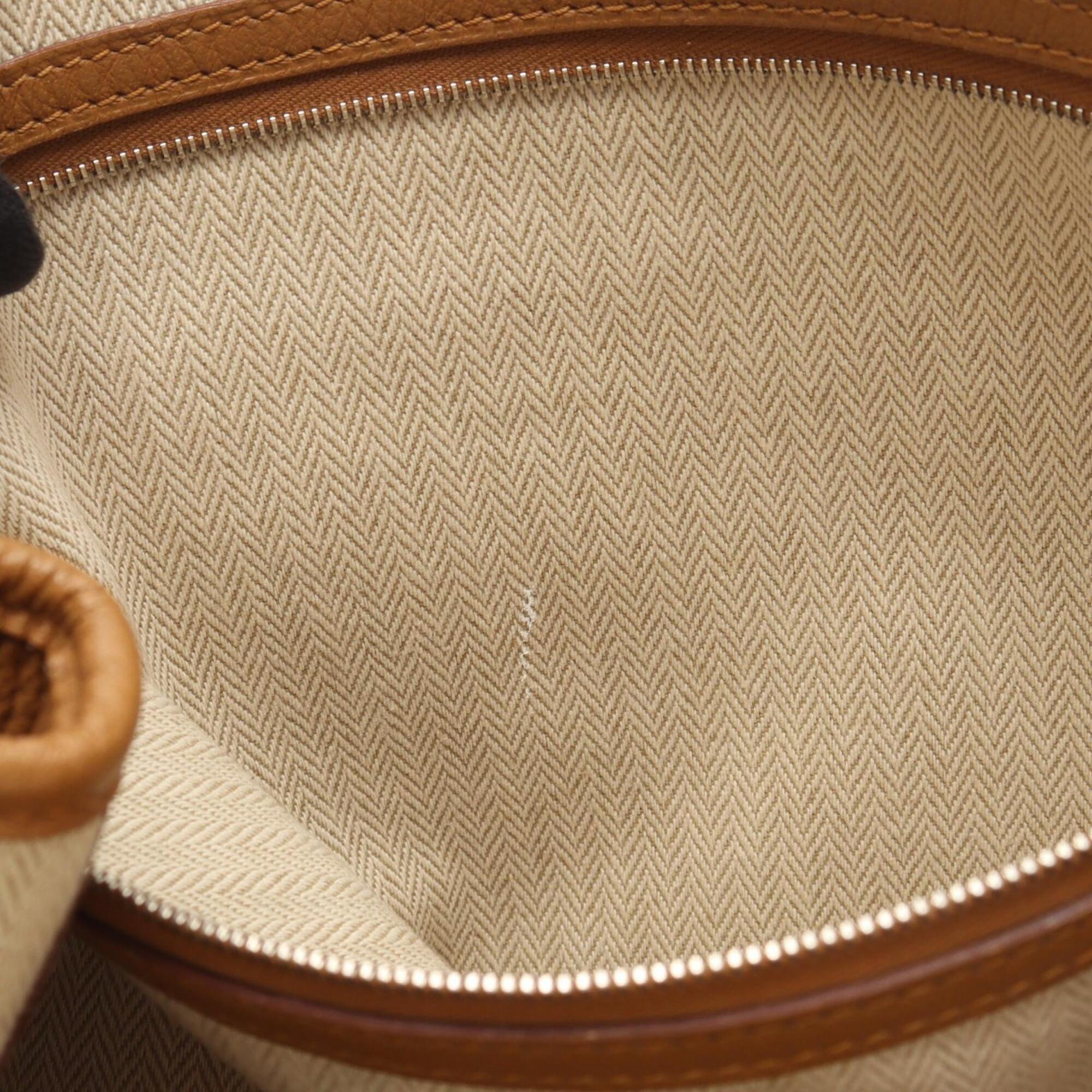 Hermes Brown Fjord Leather Handbag Tote Bag (Pre-Owned)