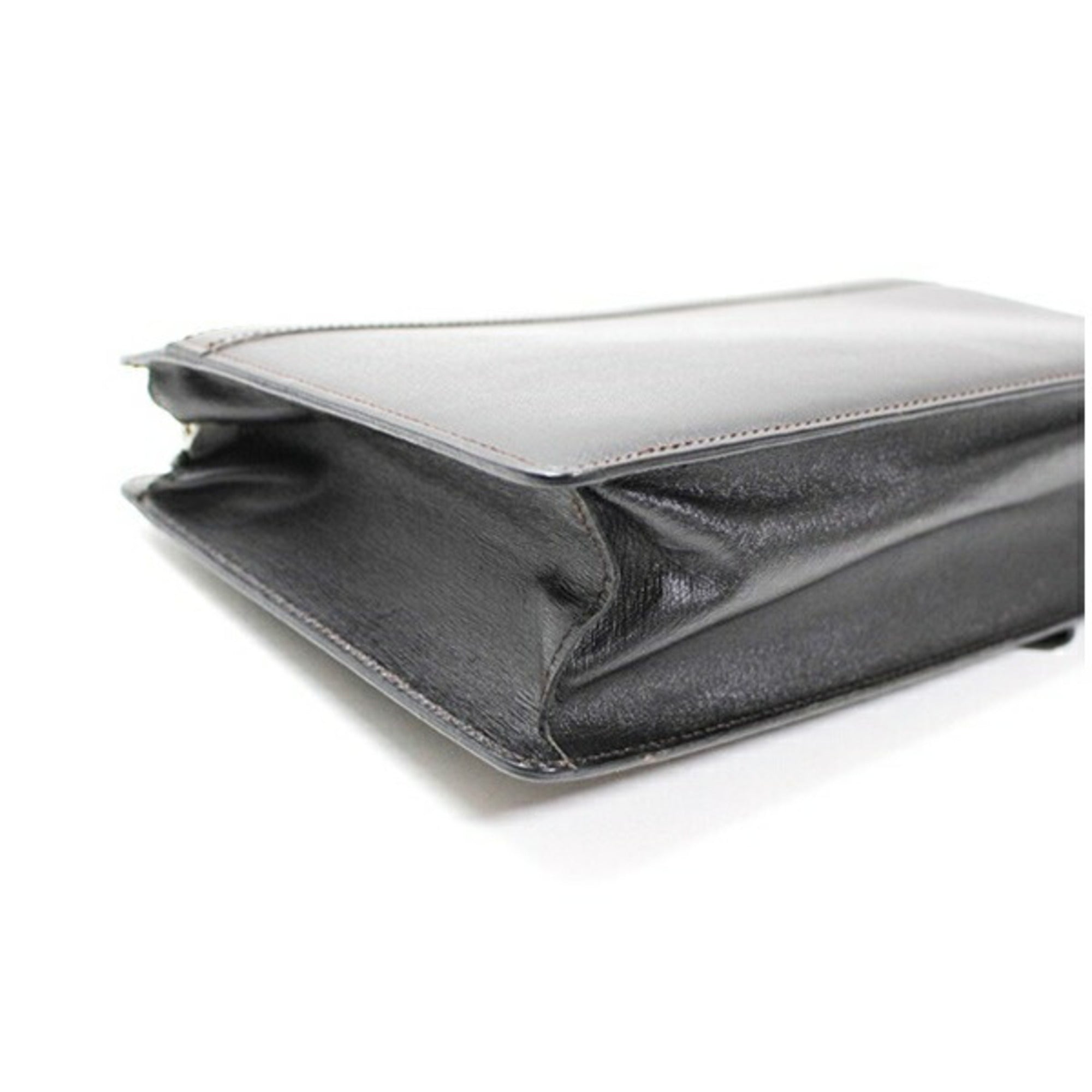 Dunhill Dark Brown Navy Leather Clutch Bag (Pre-Owned)