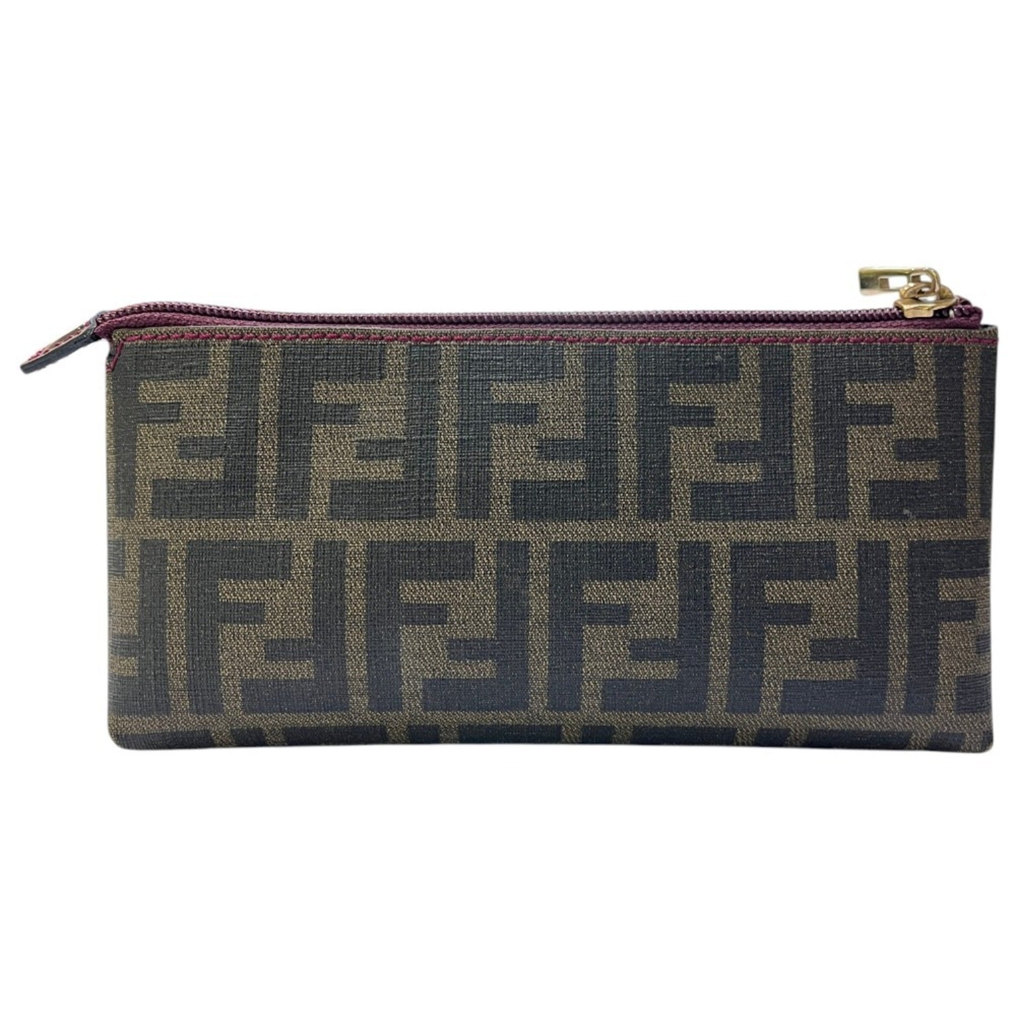 Fendi Zucca Brown Pvc Handbag Pouch (Pre-Owned)