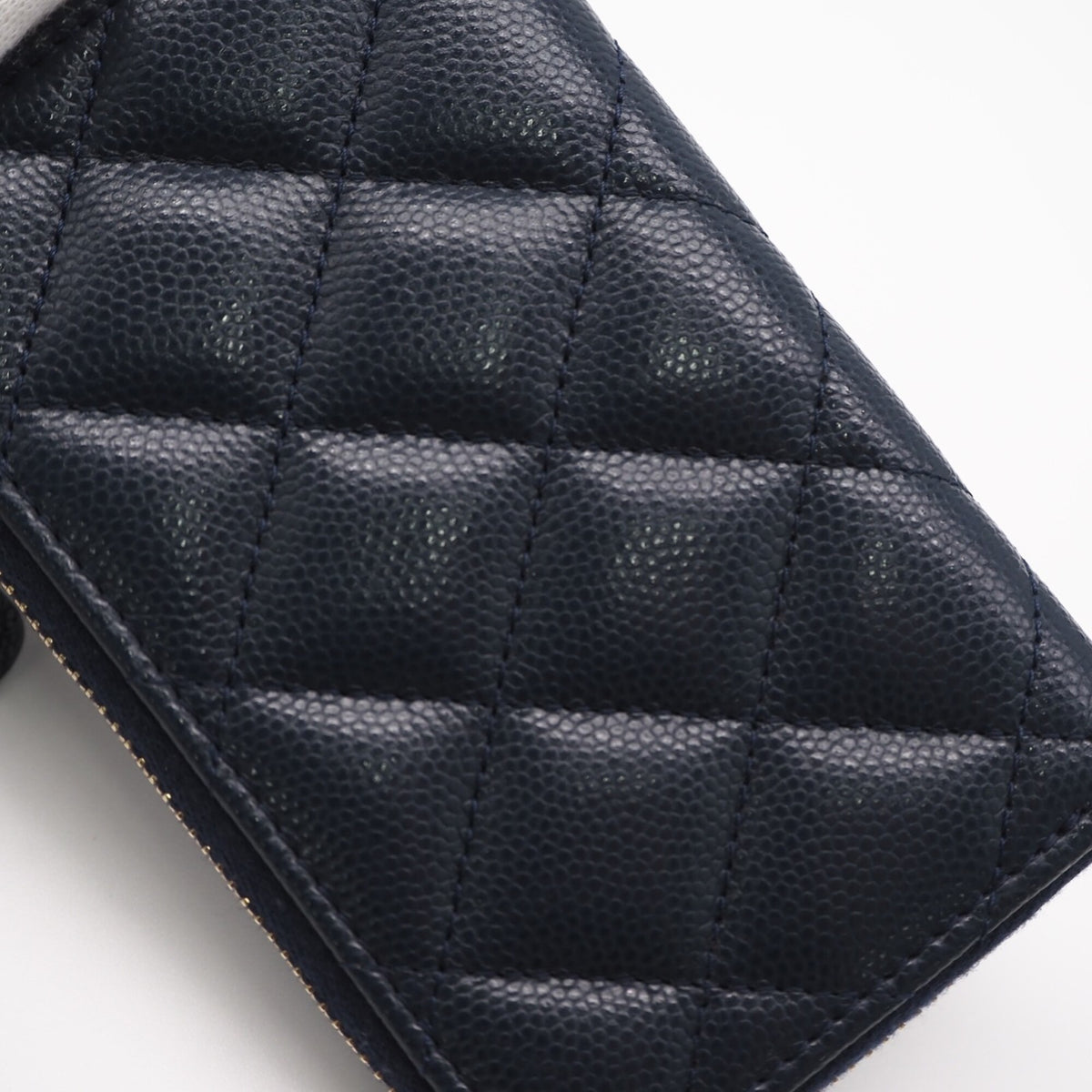 Chanel Matelasse Navy Grained Calfskin Coin Purse/Coin Case (Pre-Owned)