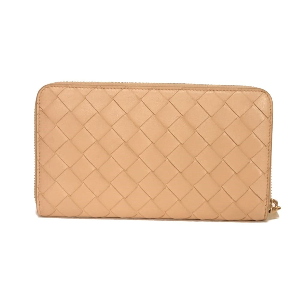 Bottega Veneta Beige Leather Long Wallet (Bi-Fold) (Pre-Owned)