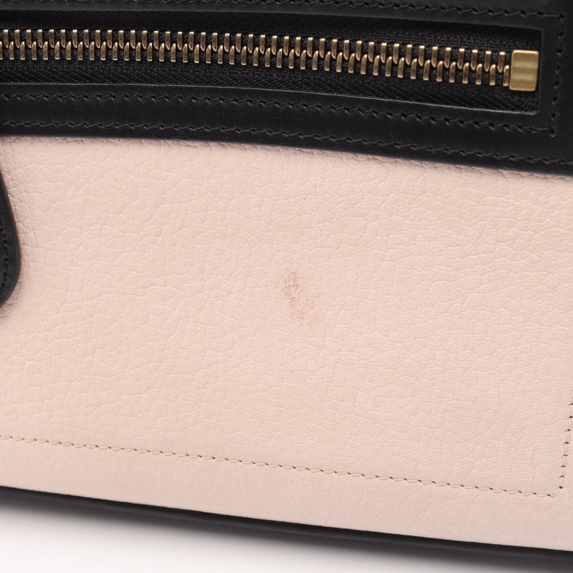 Celine Beige Black Pink Leather Handbag Tote Bag (Pre-Owned)