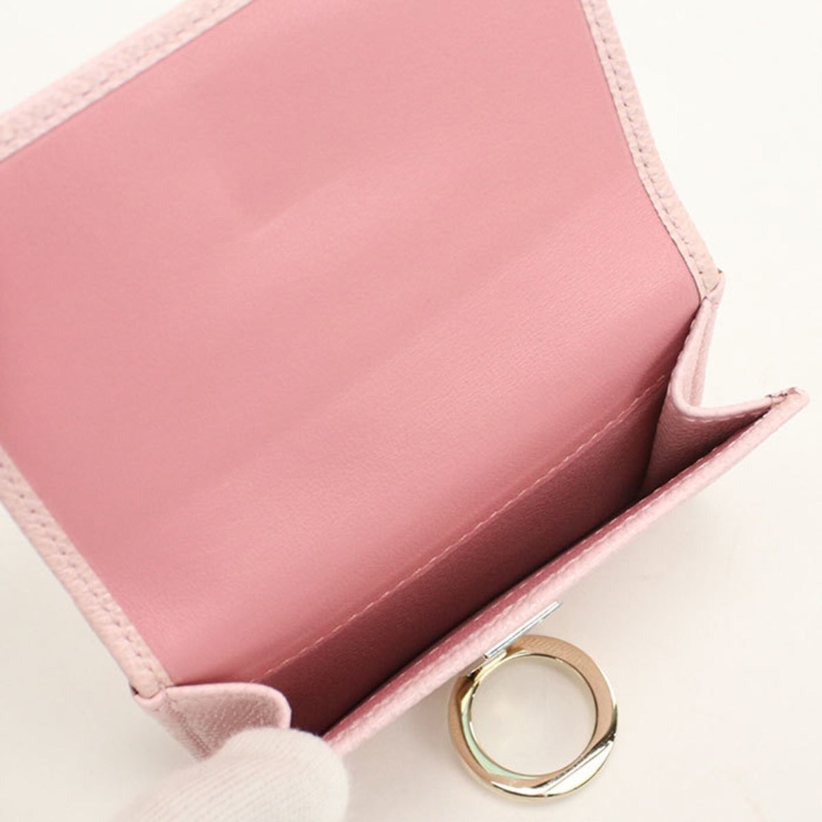 Bvlgari Pink Leather Wallet (Tri-Fold) (Pre-Owned)