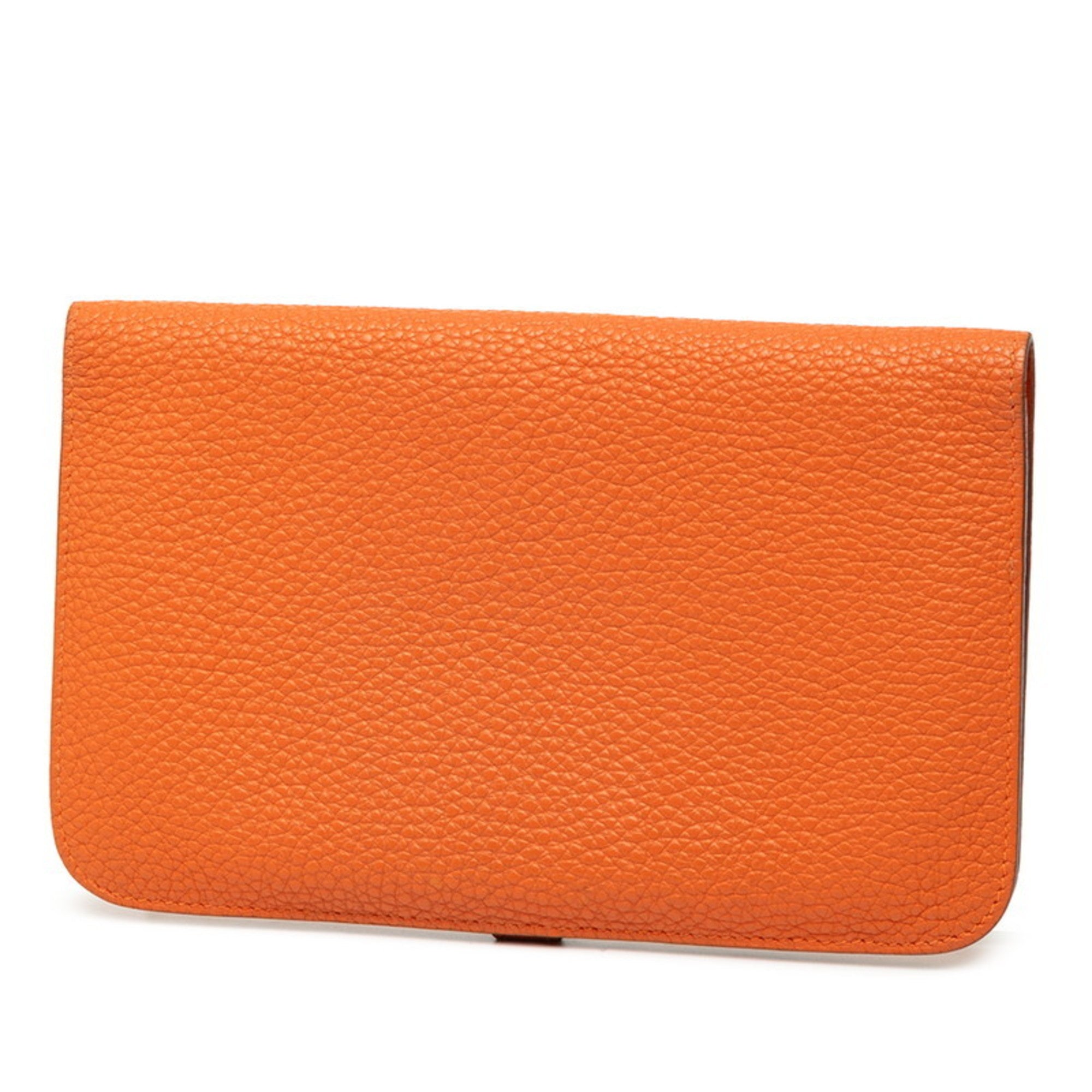 Hermes Orange Togo Leather Long Wallet (Bi-Fold) (Pre-Owned)