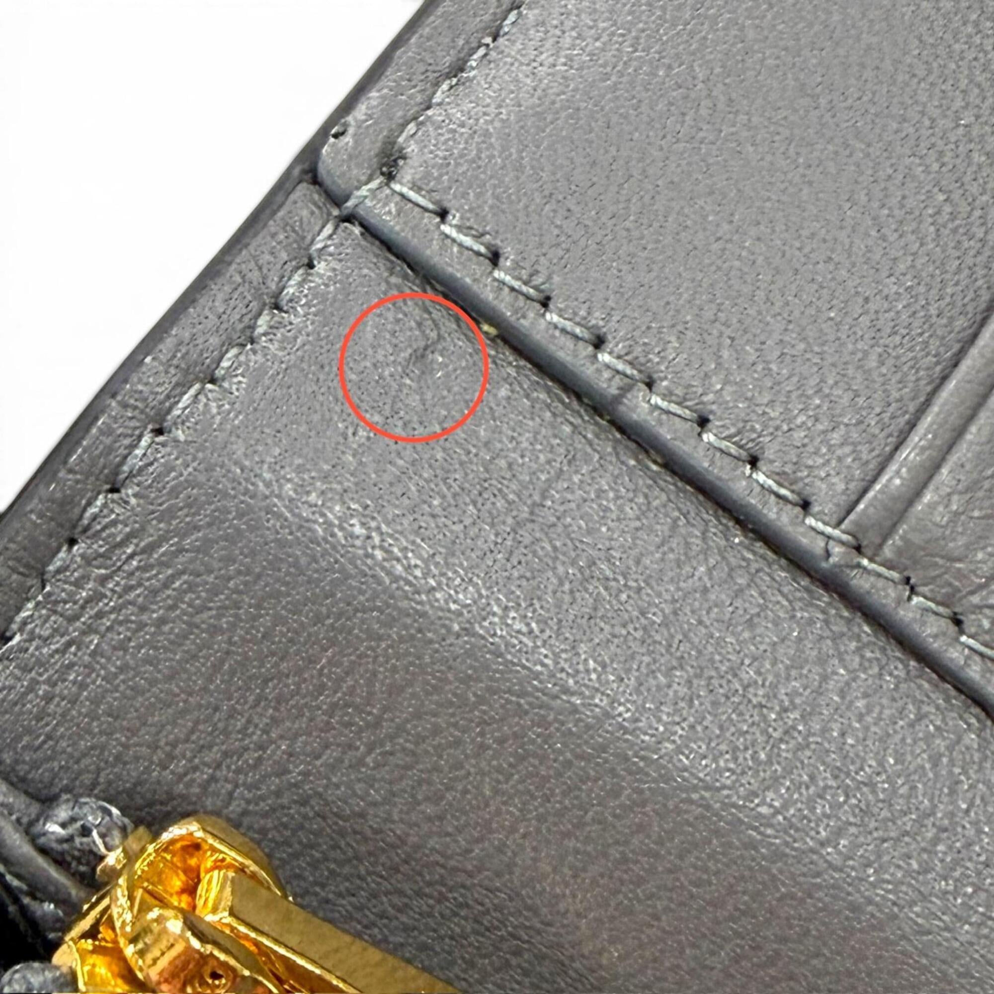 Balenciaga Black Leather Long Wallet (Tri-Fold) (Pre-Owned)