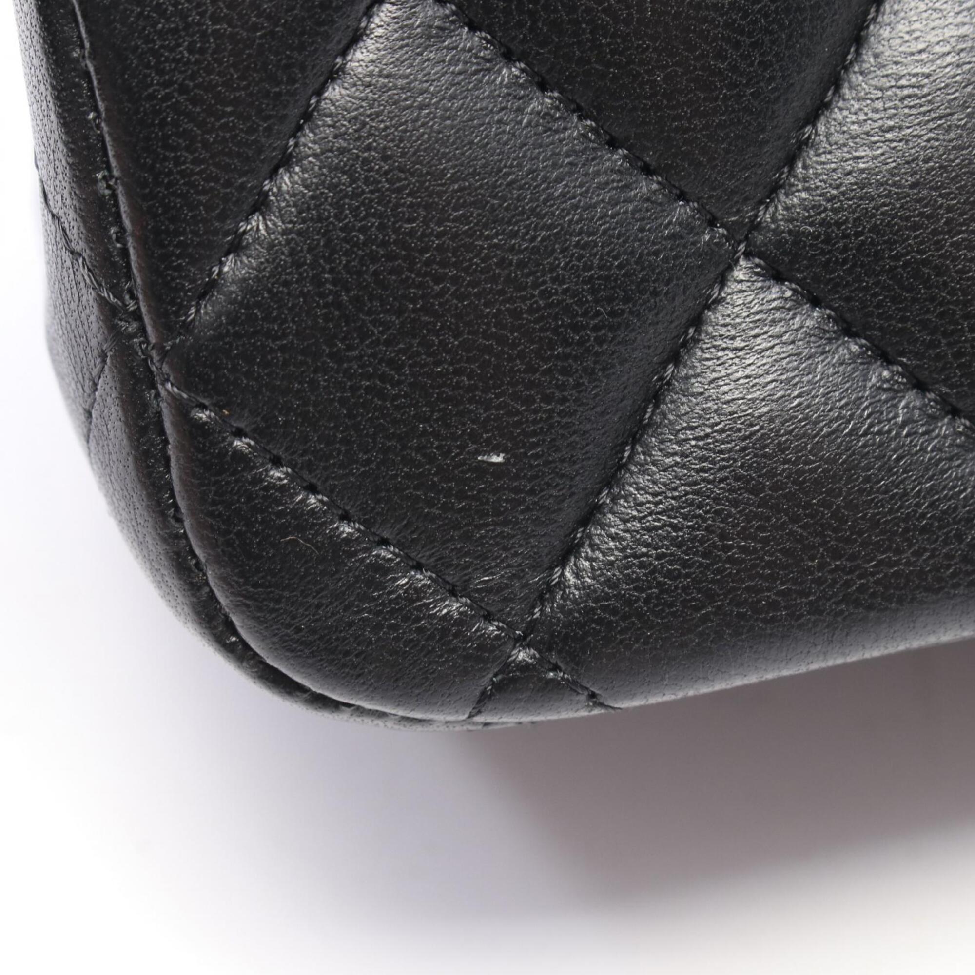Chanel Black Leather Handbag Shoulder Bag (Pre-Owned)