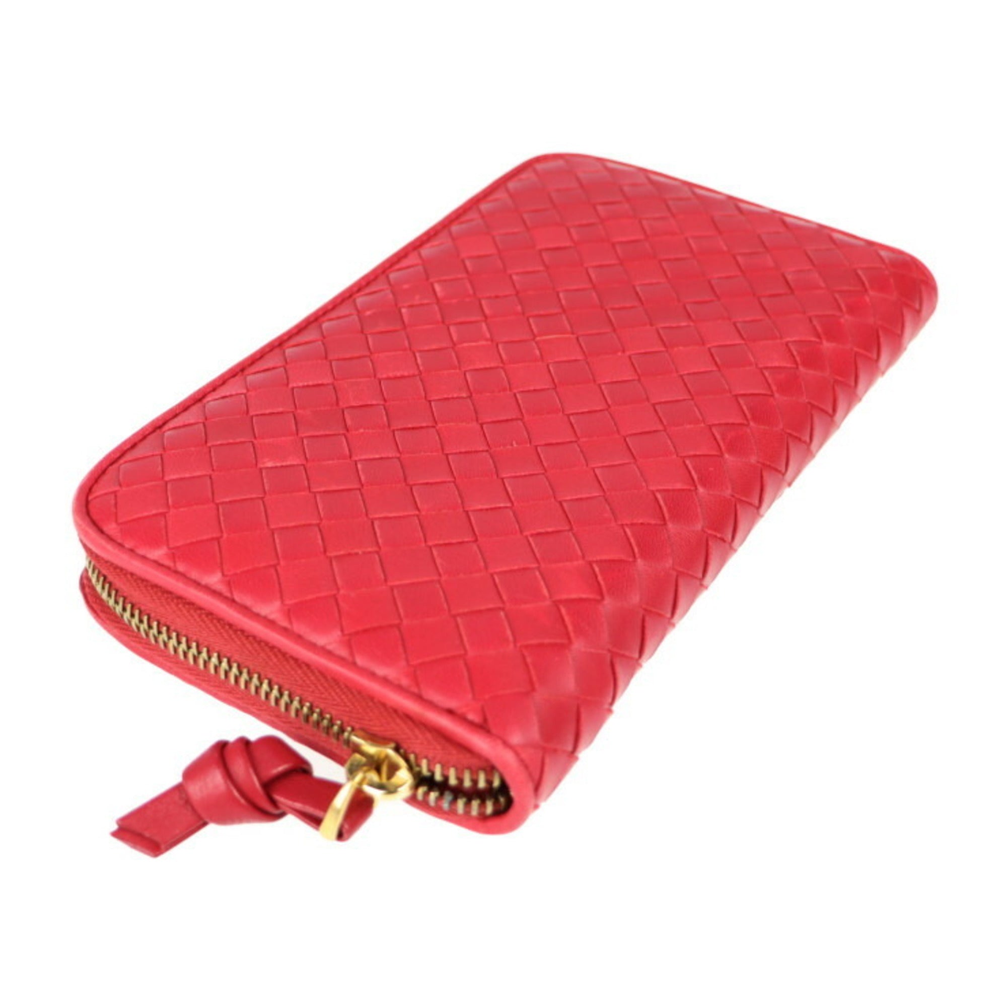 Bottega Veneta Intrecciato Red Color Intrecciato Coin Purse/Coin Case (Pre-Owned)