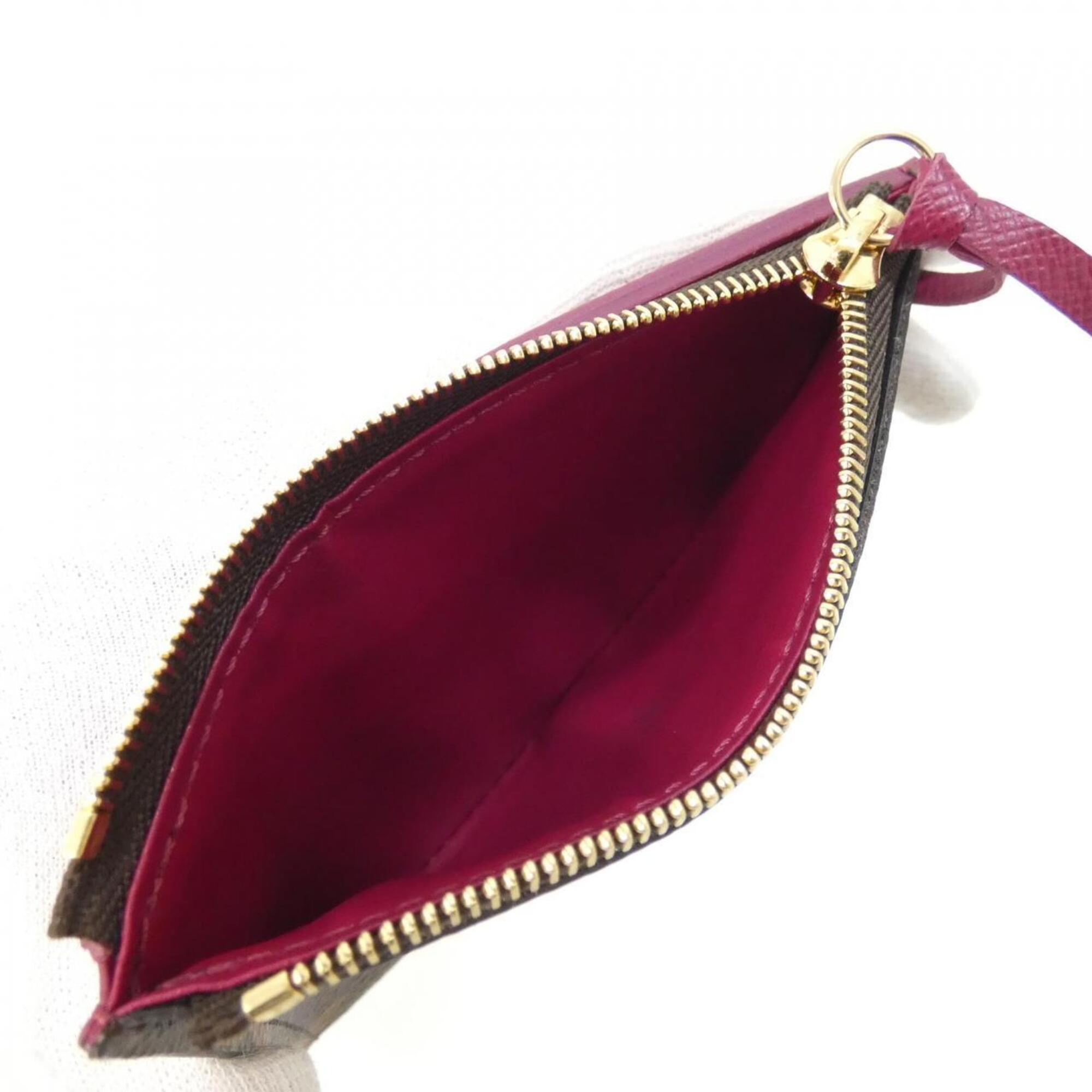 Louis Vuitton Monogram Fuchsia Marron Coated Canvas Wallet (Tri-Fold) (Pre-Owned)