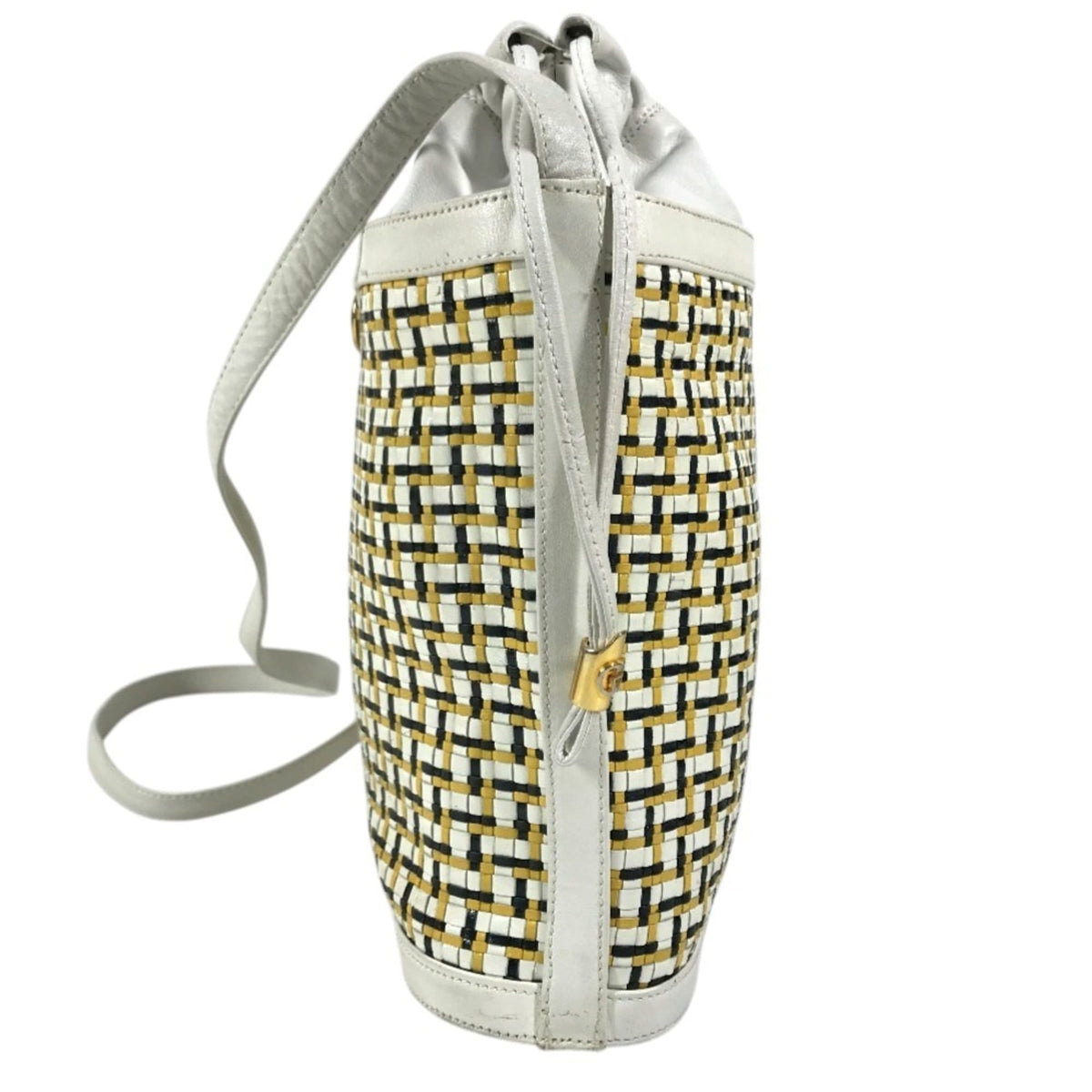 Gucci White Yellow Leather Shoulder Bag (Pre-Owned)