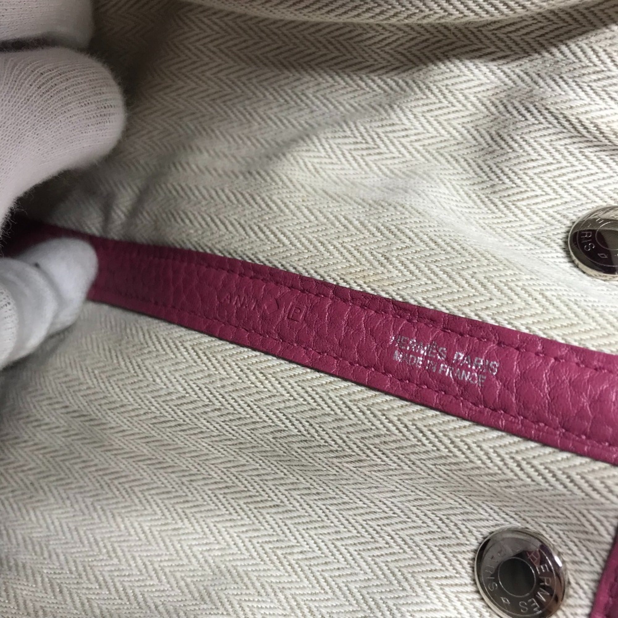 Hermes Garden Purple Tosca Negonda Leather Handbag Tote Bag (Pre-Owned)