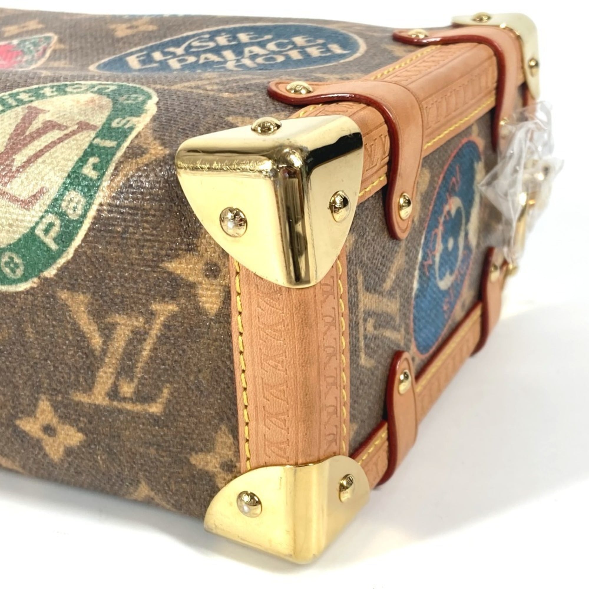 Louis Vuitton Brown Multi-Color Leather Coated Canvas Clutch Bag Handbag Shoulder Bag (Pre-Owned)