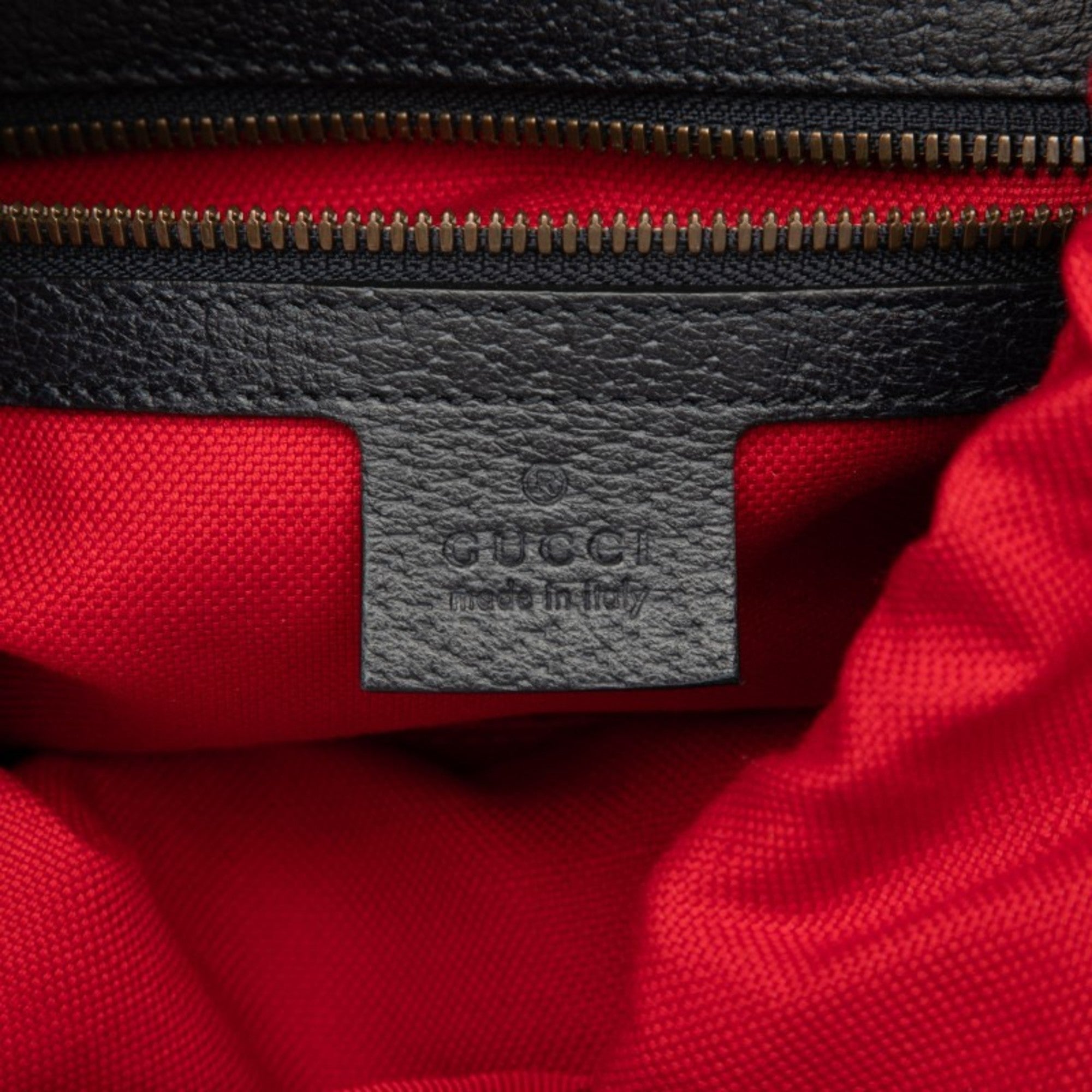 Gucci Navy Red Color Wool Leather Backpack (Pre-Owned)